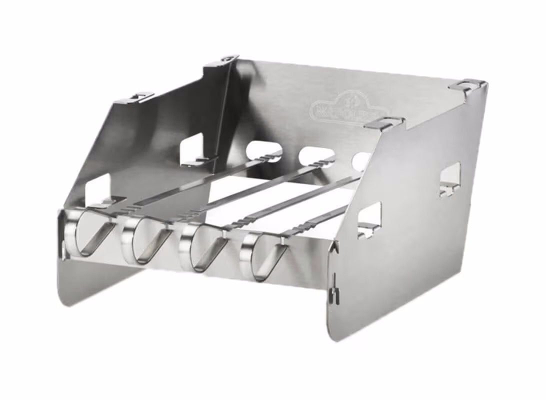 Napoleon Windschutz für Sizzle Zone klein (mit Edelstahl-Grillspiesse) Windschutz Seitenbrenner – Grill Ablage/Grill Rollwagen/Grill Erweiterung