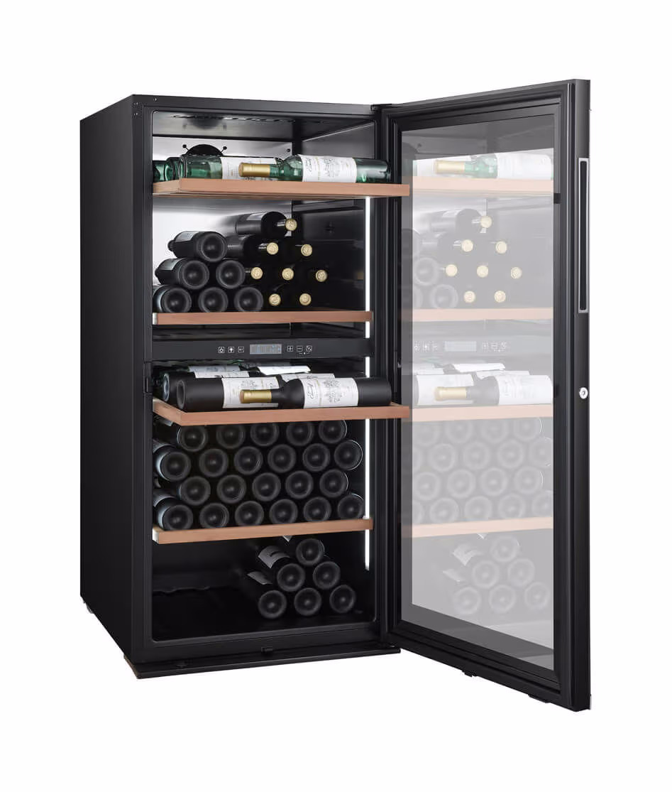 Climadiff Weinkühlschrank MILLESIME 140D – Weinkühlschrank freistehend – schwarz