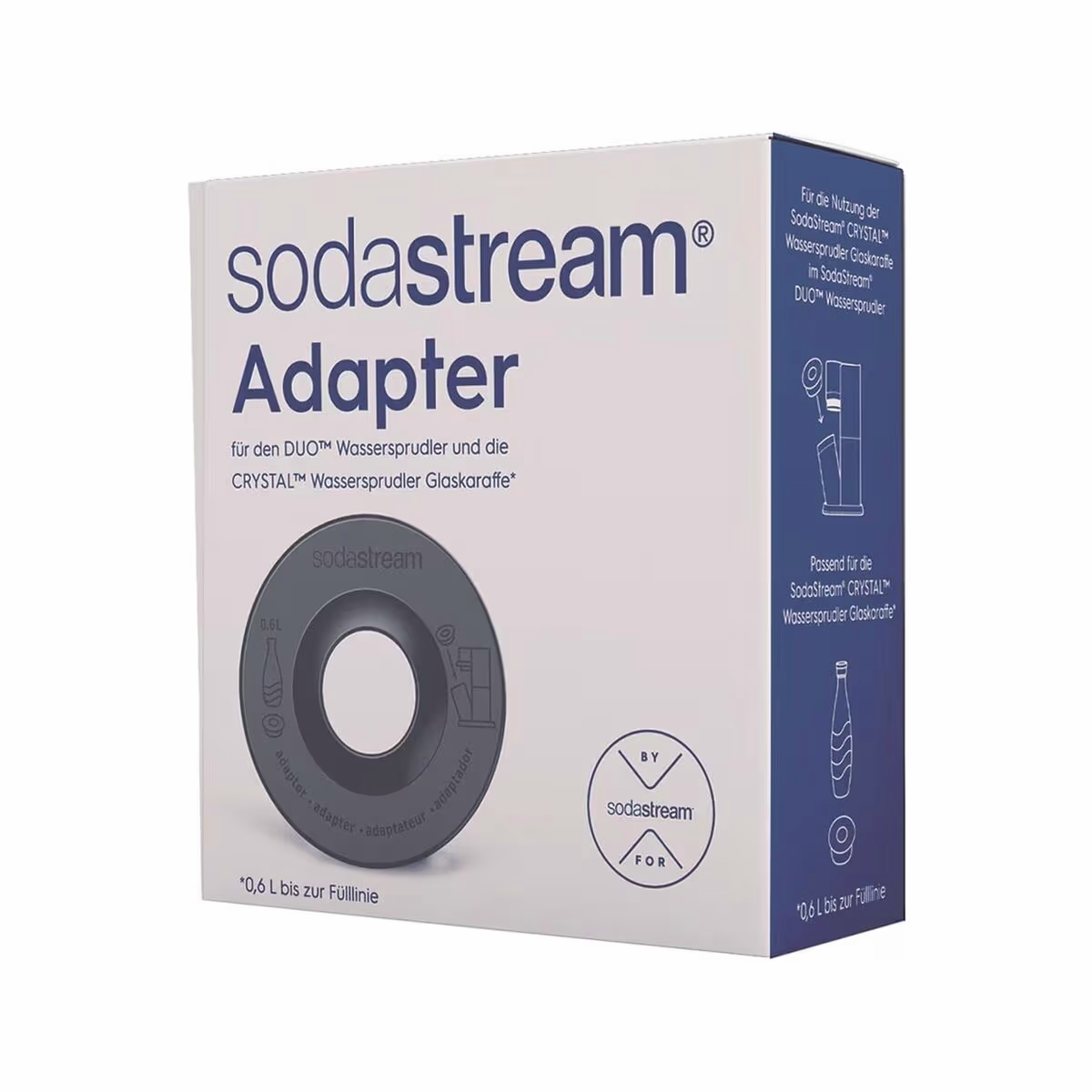 Image of Sodastream Adapter Crystal Flaschen für DUO – Wassersprudler Zubehör – schwarz