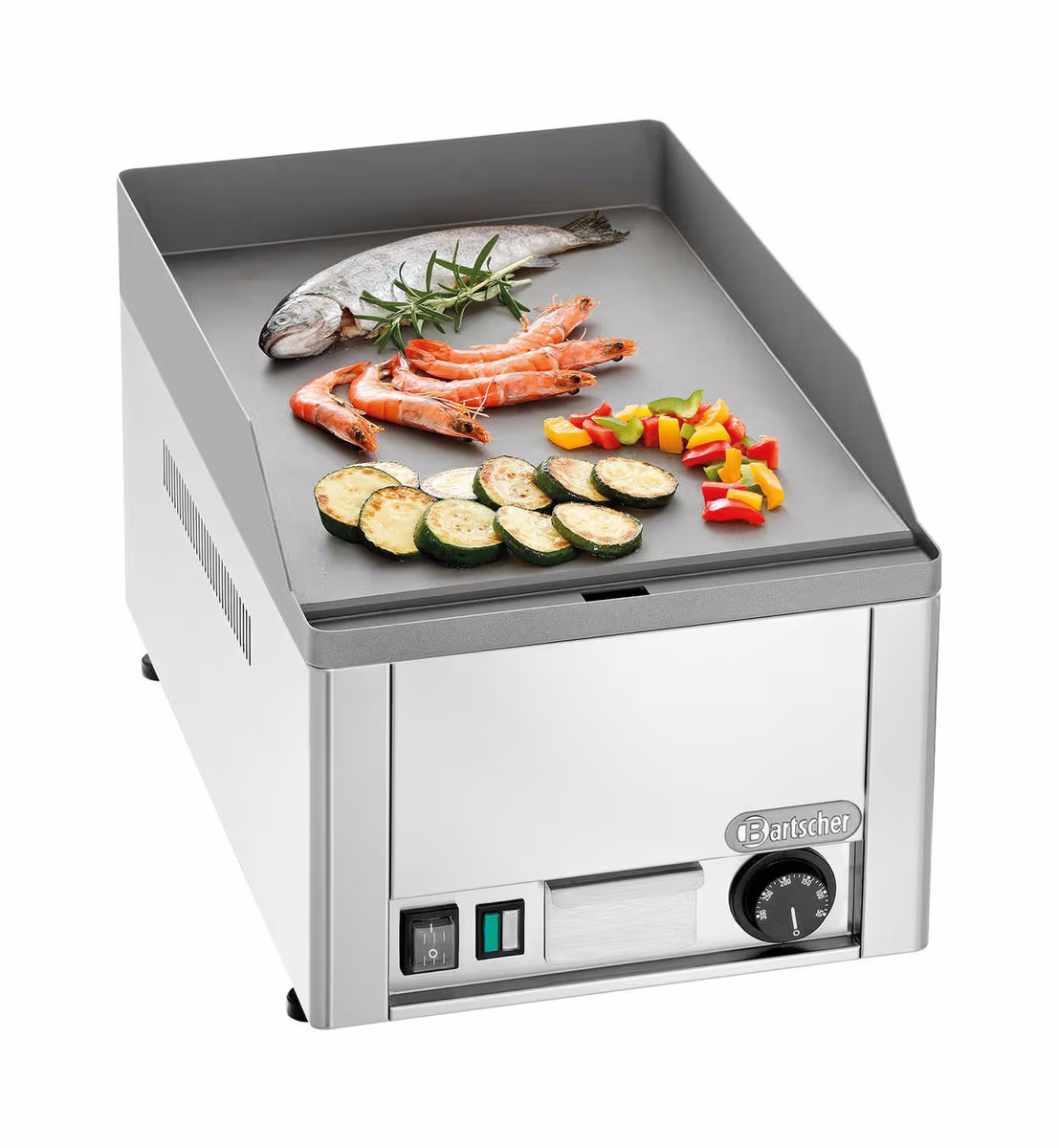 Bartscher Elektro-Griddleplatte 320, Guss, glatt – Gastro Grill/Griddleplatte – grau
