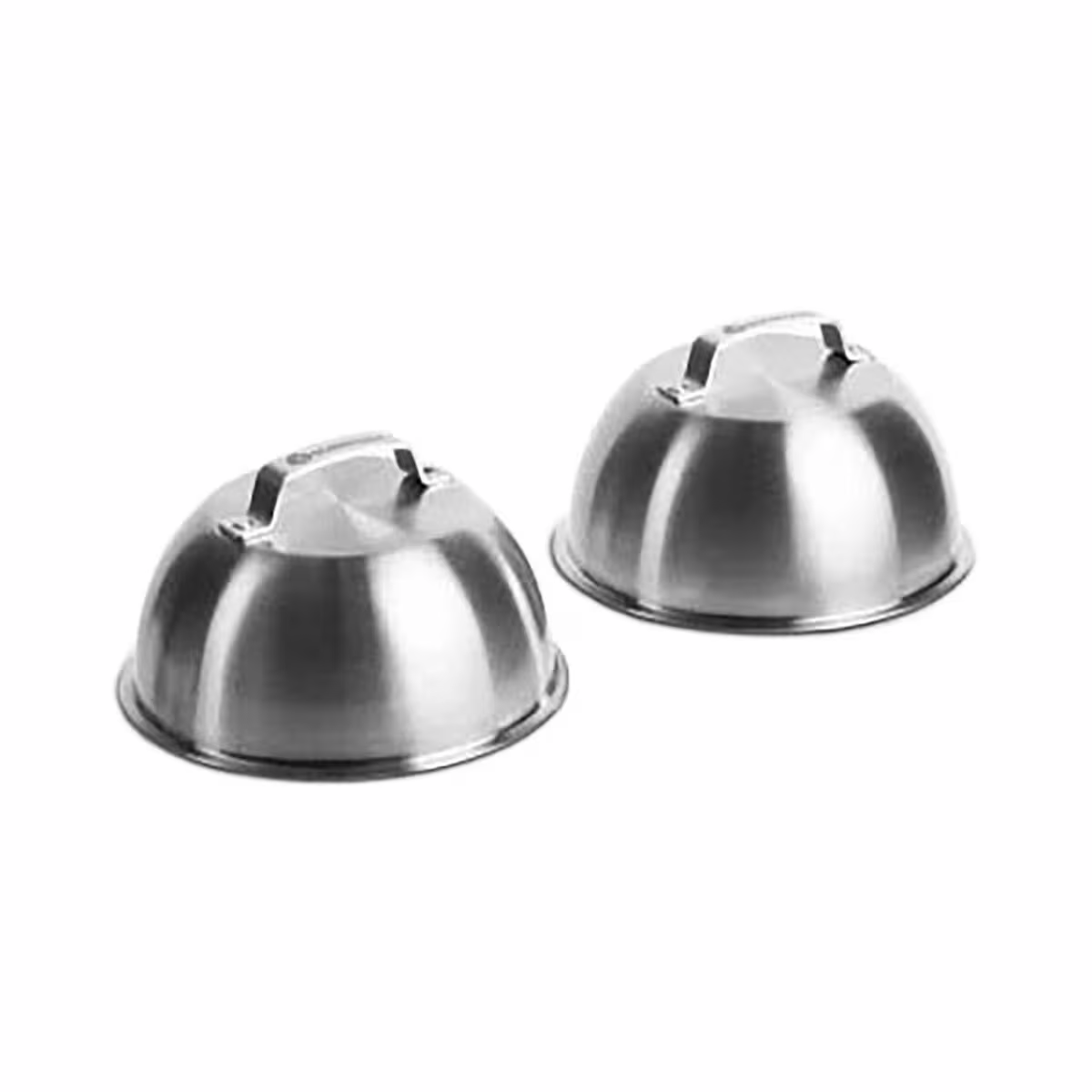 Image of Burnhard Edelstahl Burgerglocken [16 x 19 cm] 2er Pack Burgerglocke – Grillzange/Grillbesteck