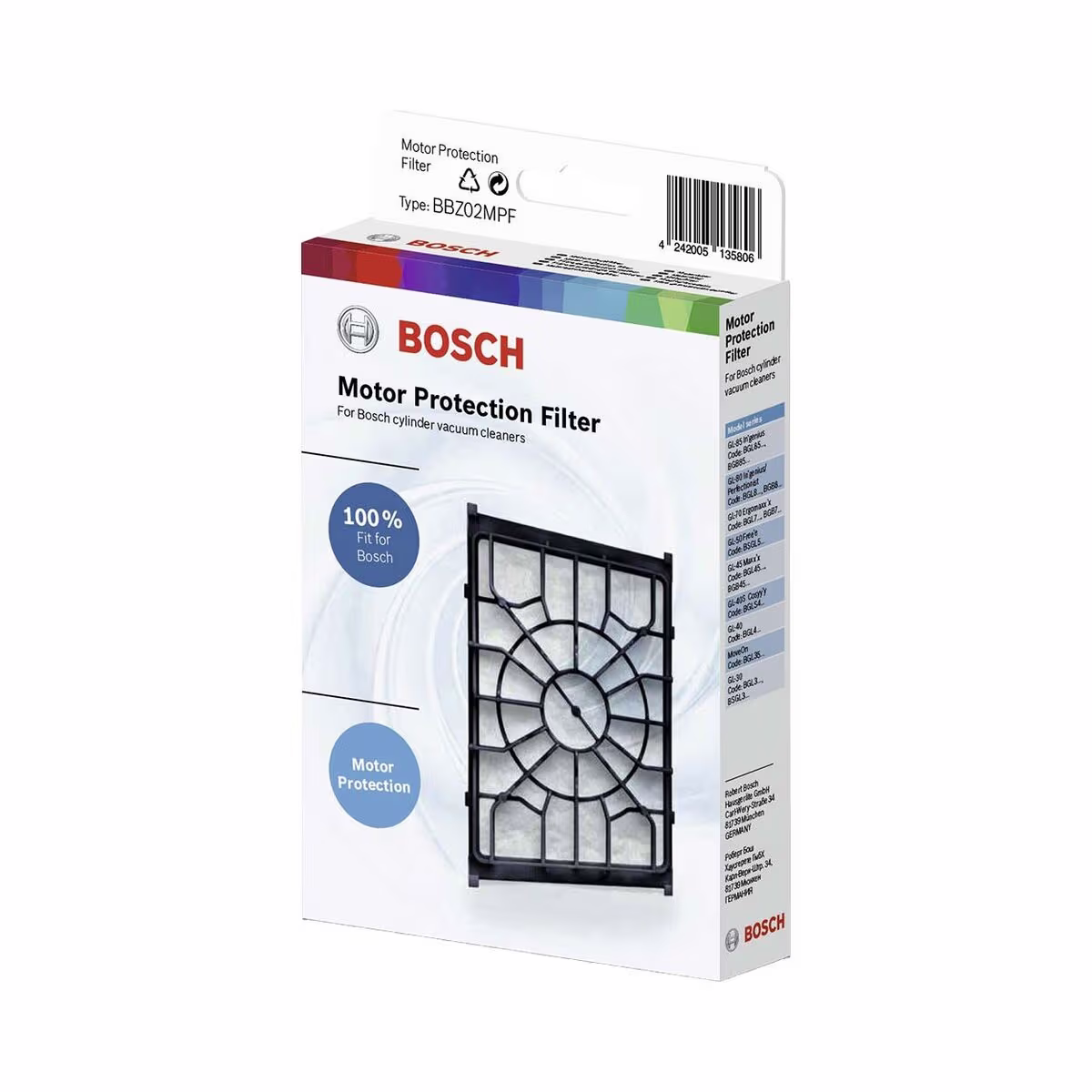Image of Bosch BBZ02MPF Motorschutzfilter – Staubsaugerfilter – schwarz / weiss