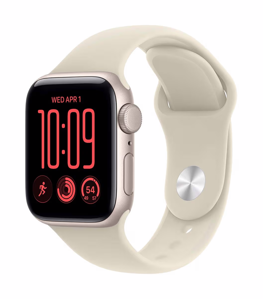 Image of Apple Watch SE 3 GPS 40mm Starlight Aluminium Case / Sand Sport Band - M/L