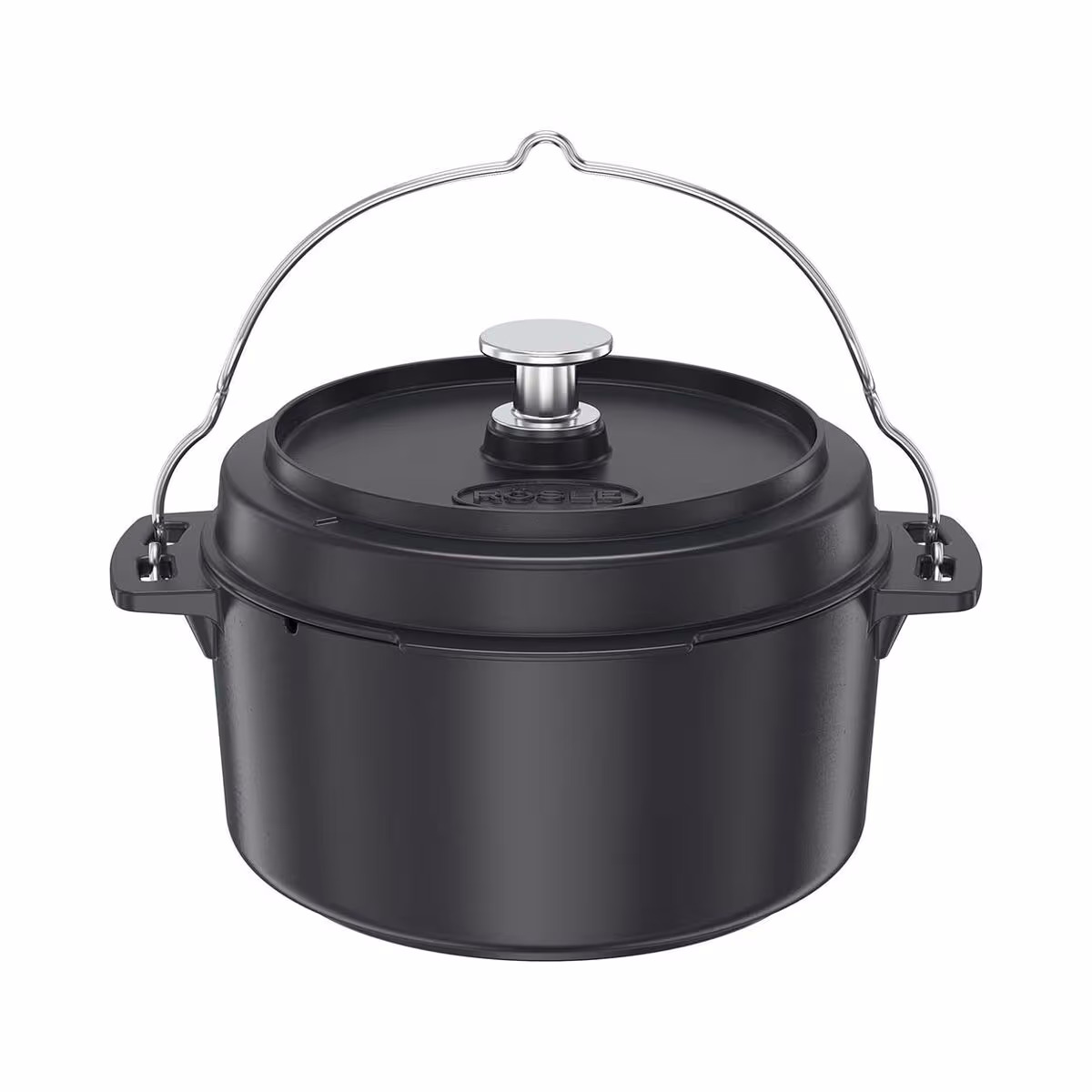 Rösle Dutch Oven ø28cm Kochtopf – Grillplatte/Grillrost – schwarz