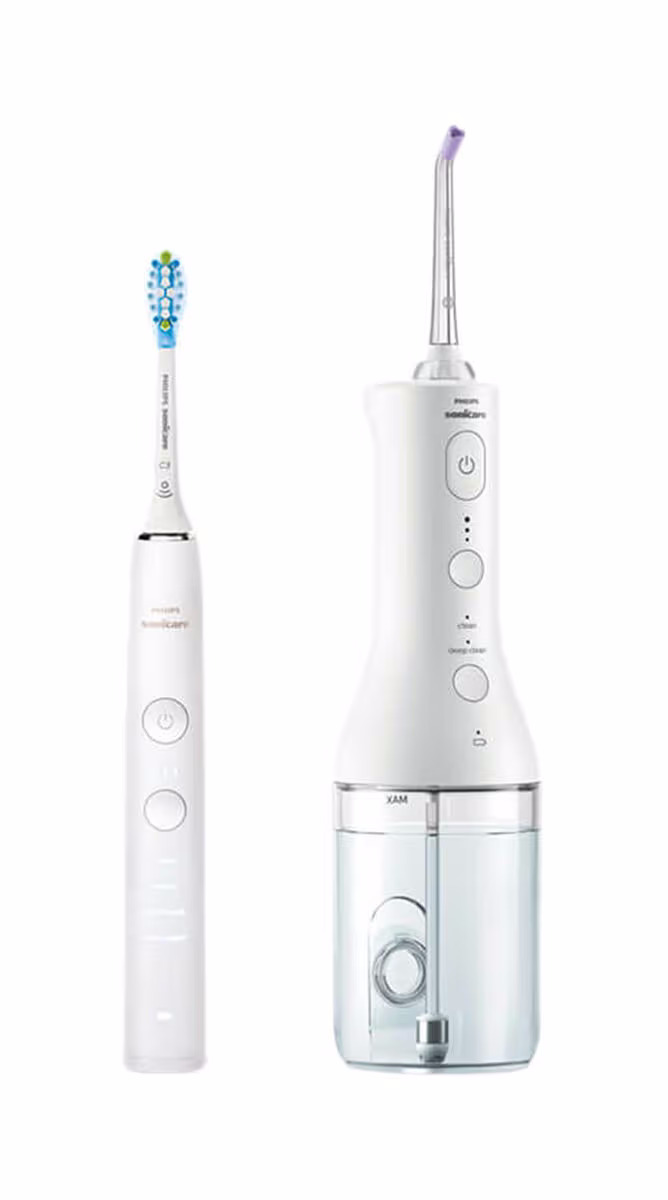 Philips Combo Pack DC 9000 & Power Flosser 3000 HX3866/41 Power Flosser und Schallzahnbürste – weiss