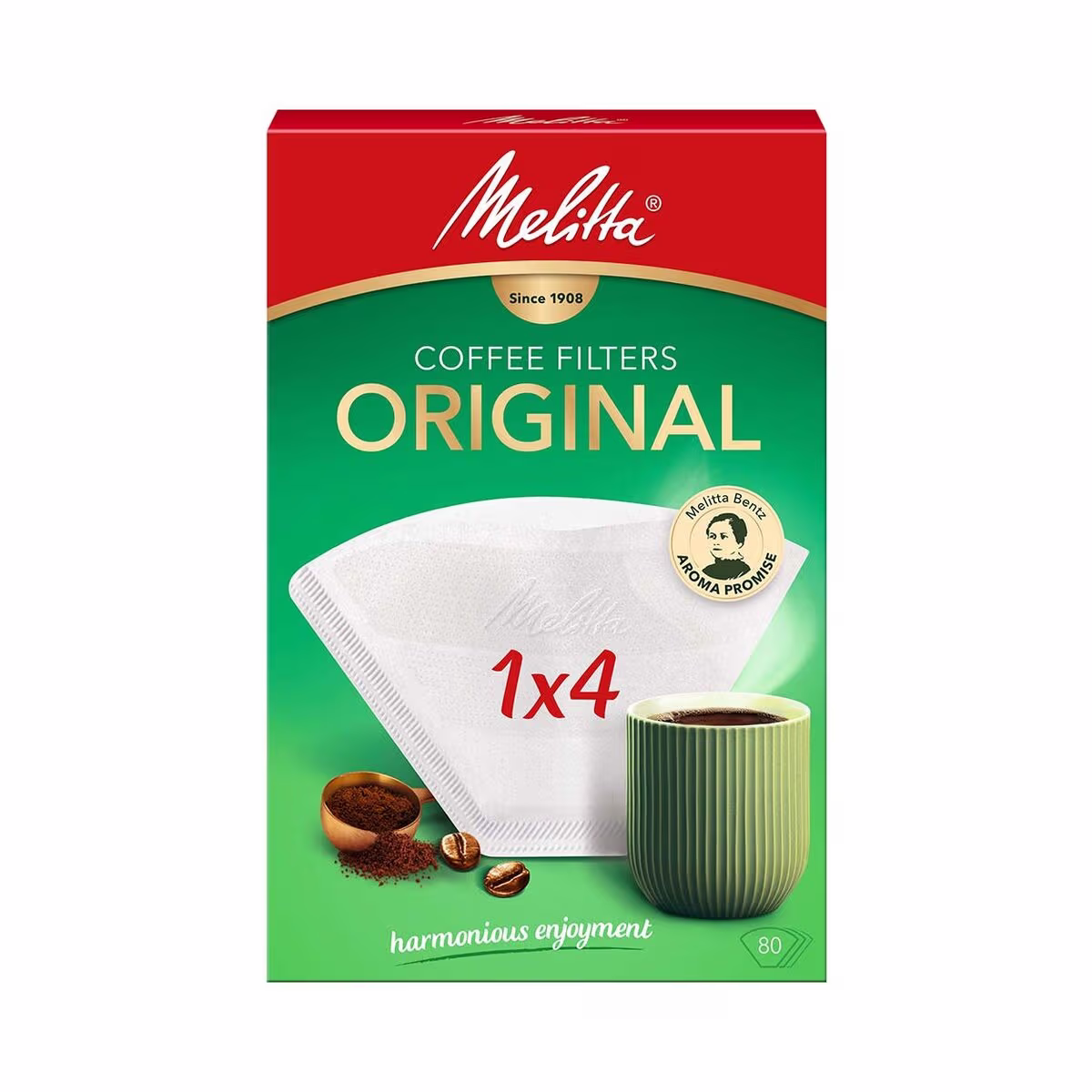 Image of Melitta Filtertüten Original 1x4 / 80 Stück – Diverses Kaffeemaschinen & Teemaschinen Zubehör – weiss