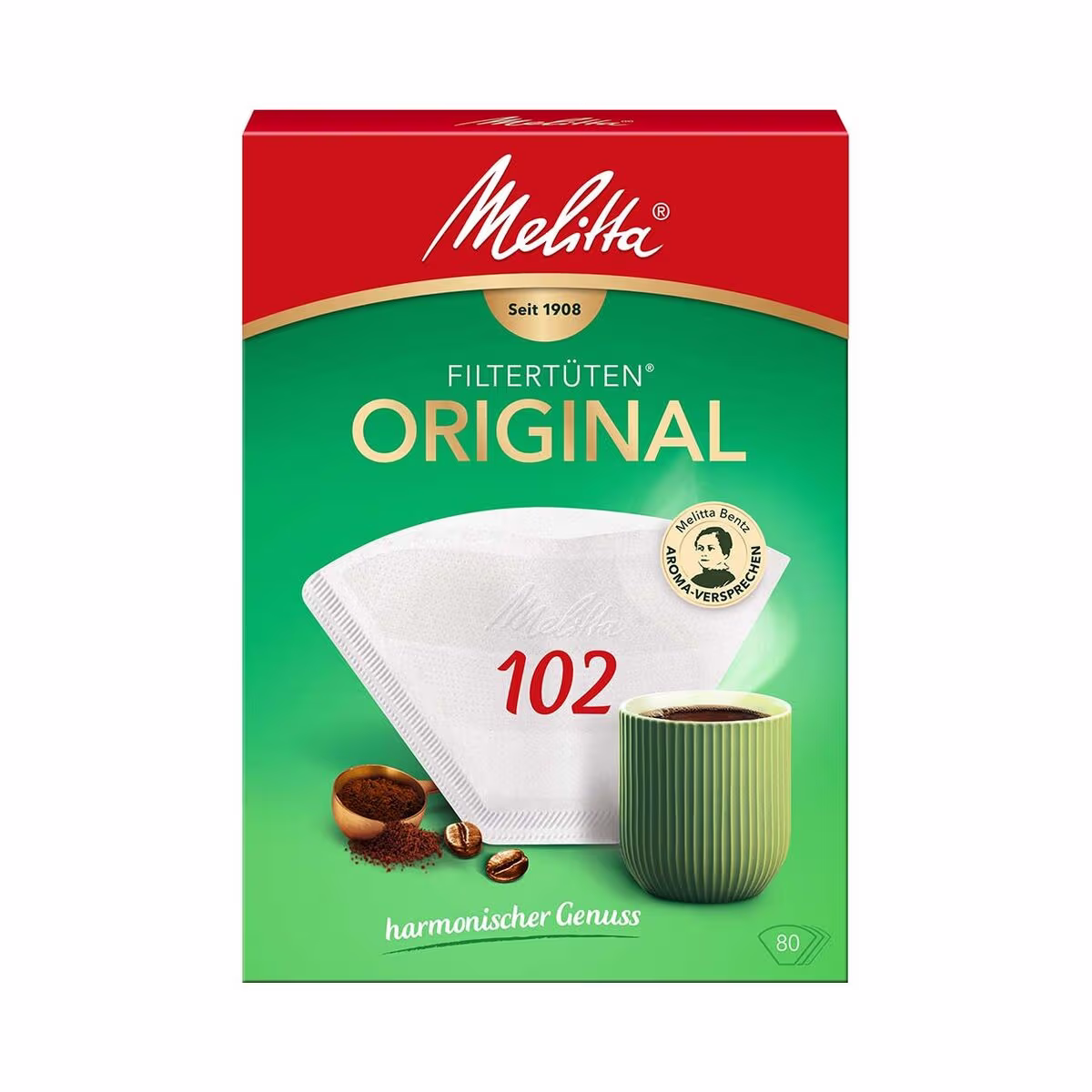 Image of Melitta Filtertüten Original 102 / 80 Stück – Diverses Kaffeemaschinen & Teemaschinen Zubehör – weiss