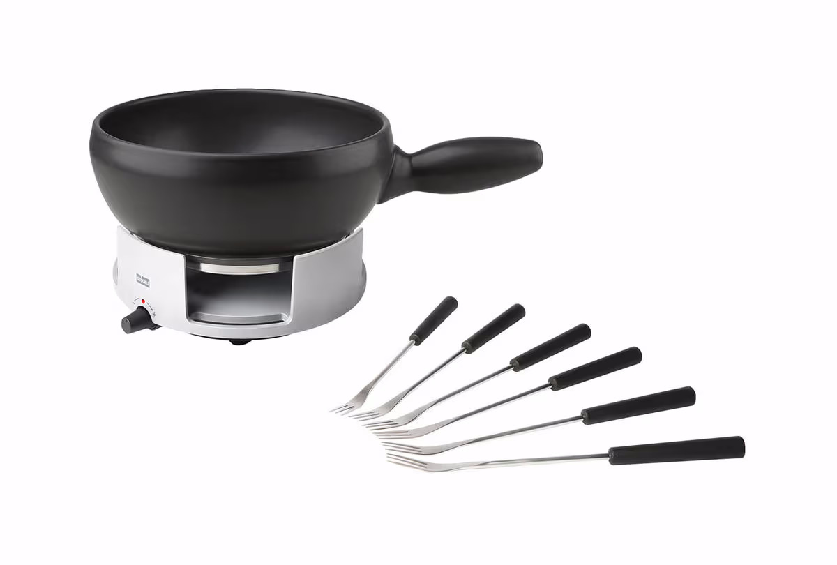 Stöckli Käsefonduegarnitur Avalon Käsefondue-Set – Fondue Set – schwarz