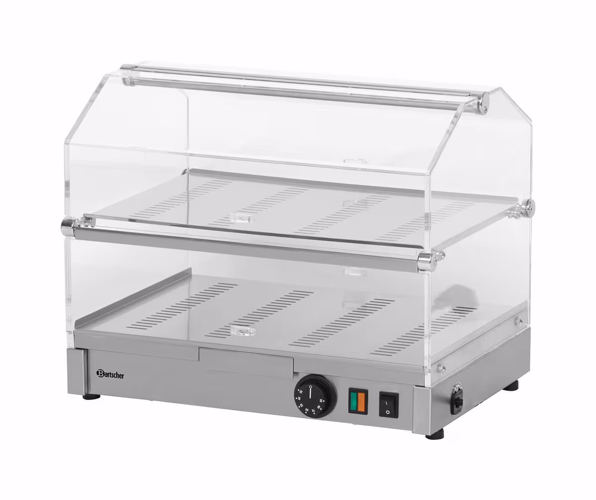 Bartscher Warmhaltevitrine, 2 Ebenen Warmhaltevitrine – Gastro Inventar/Gastro Einrichtungen – grau