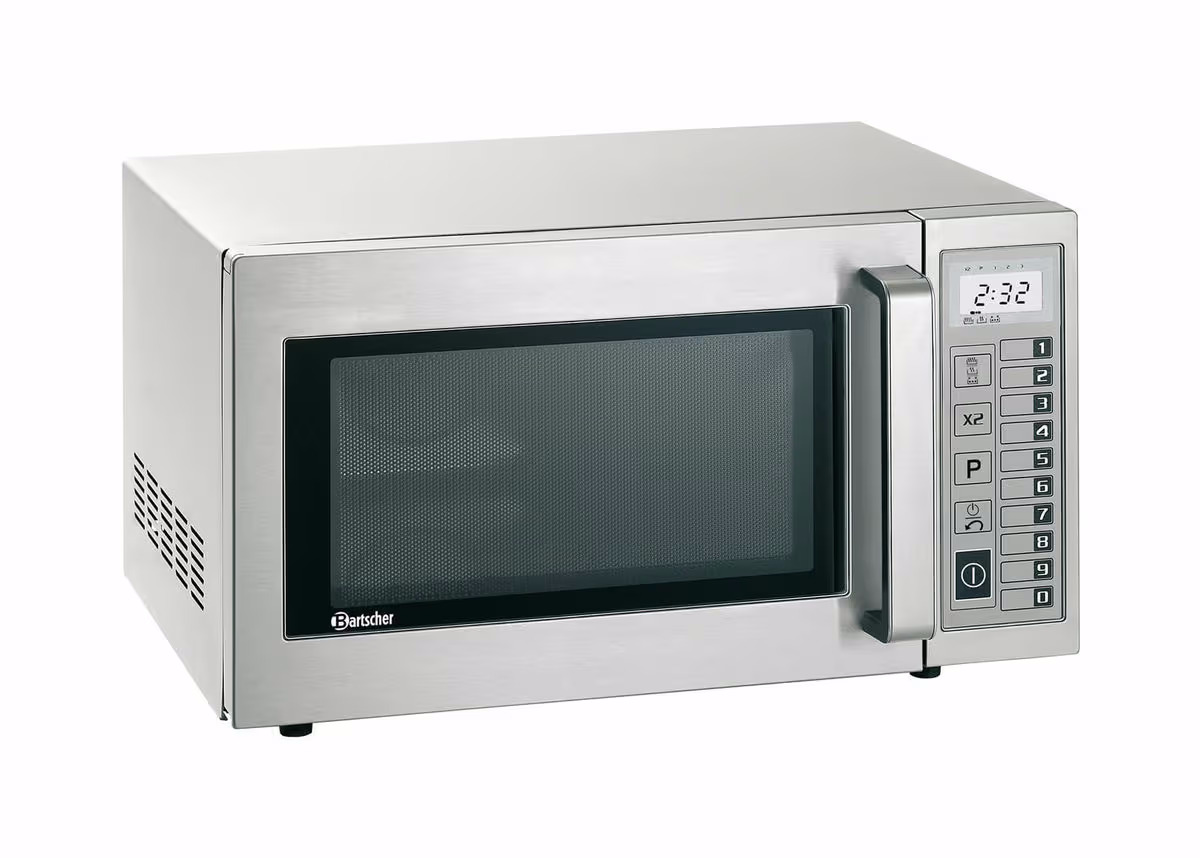 Bartscher Mikrowellengerät Digital 25L, 1000W Gastro Mikrowelle – Gastro Backofen/Gastro Kochfeld/Gastro Mikrowelle – edelstahl
