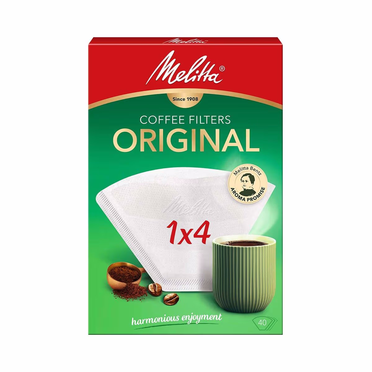 Image of Melitta Filtertüten Original 1x4 / 40 Stück – Diverses Kaffeemaschinen & Teemaschinen Zubehör – weiss