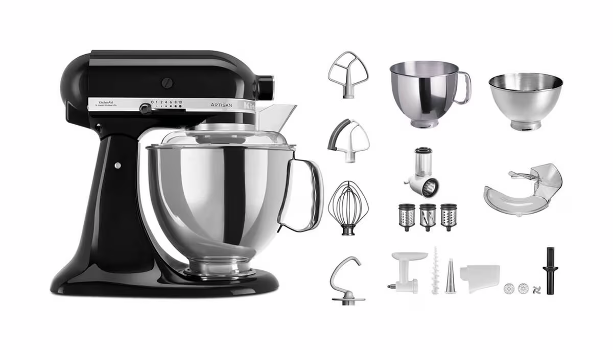 Image of KitchenAid KSM200 Deluxe Set schwarz – Küchenmaschine