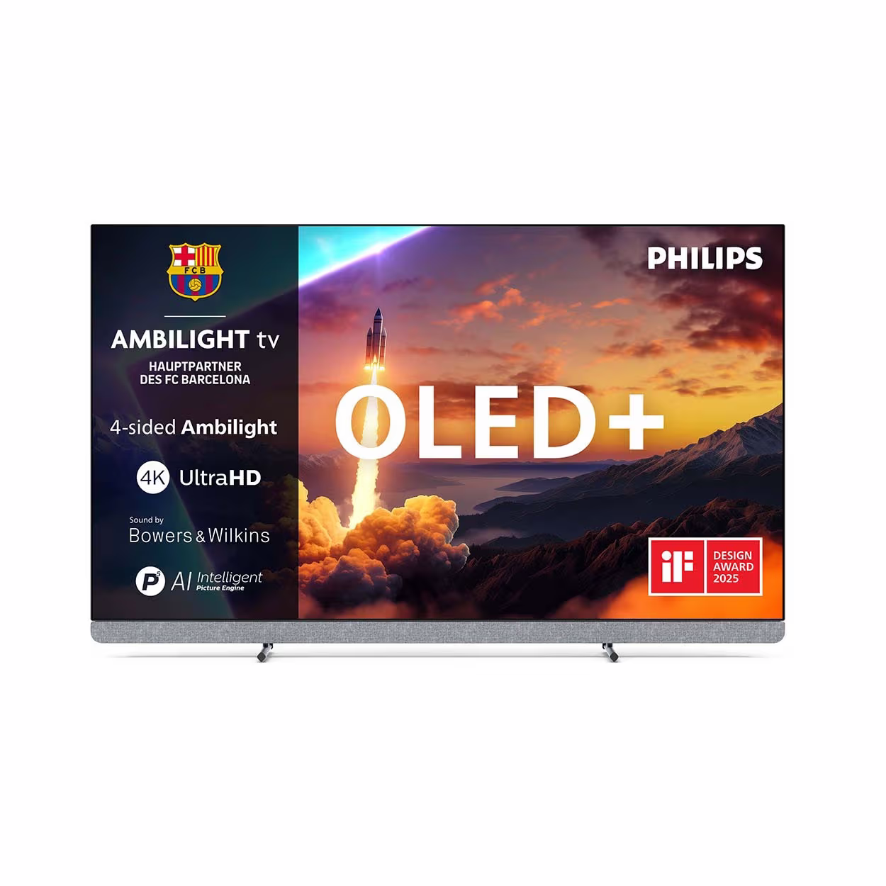 Image of Philips 55OLED910 - 55", 4K UHD OLED TV, Ambilight, Google TV, 2025 4K OLED TV – Fernseher – metallic