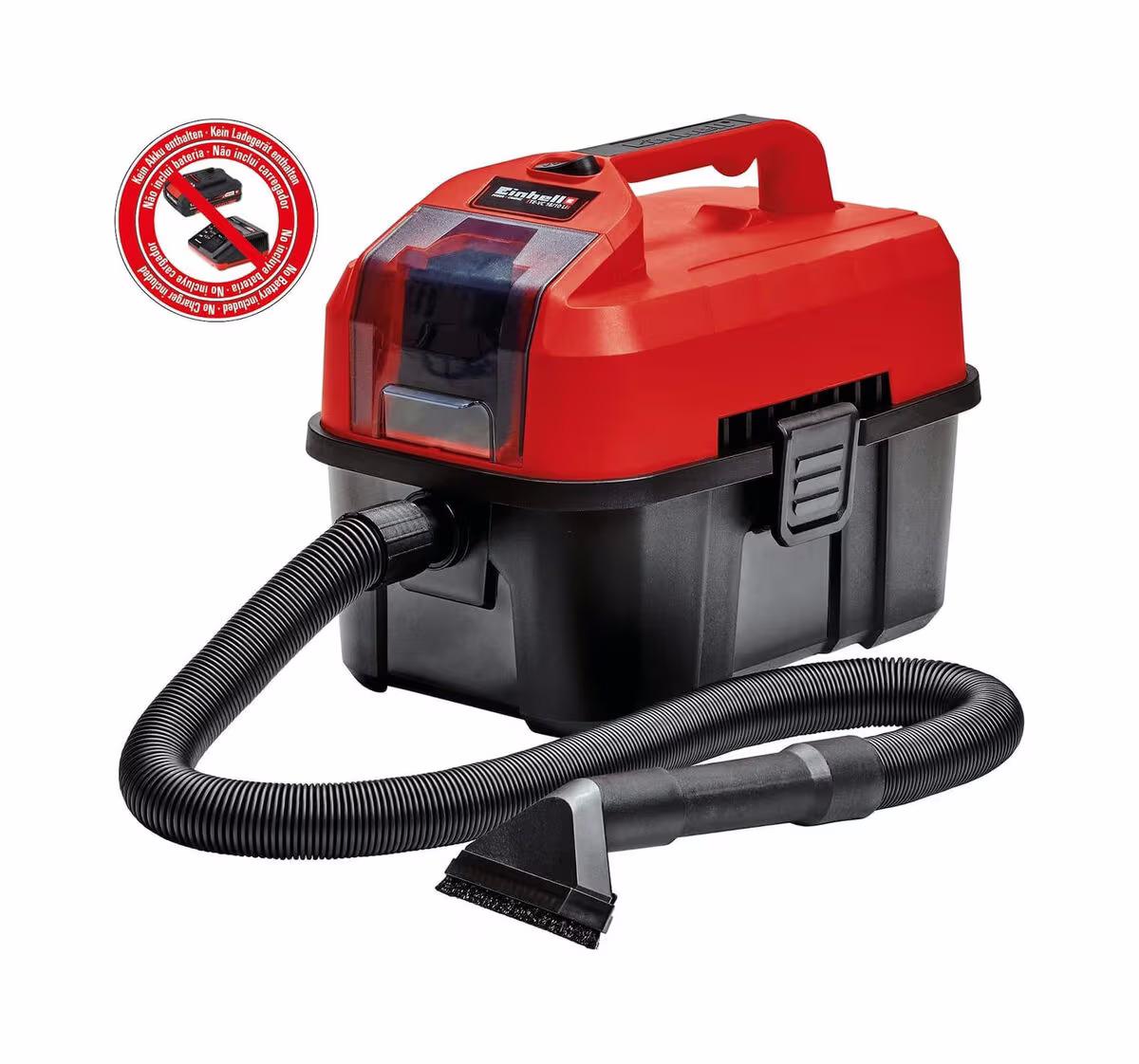 Image of Einhell – EIN TE-VC 18/10 Li-Solo Akku-Nass-Trockensauger – Nass und Trockensauger – schwarz / rot