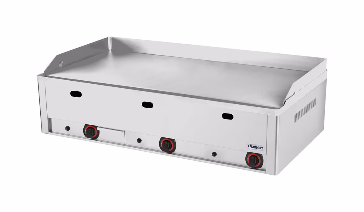 Bartscher Gas-Griddleplatte 970 Chrom mit Flüssiggasanschluss – Gastro Grill/Griddleplatte – edelstahl