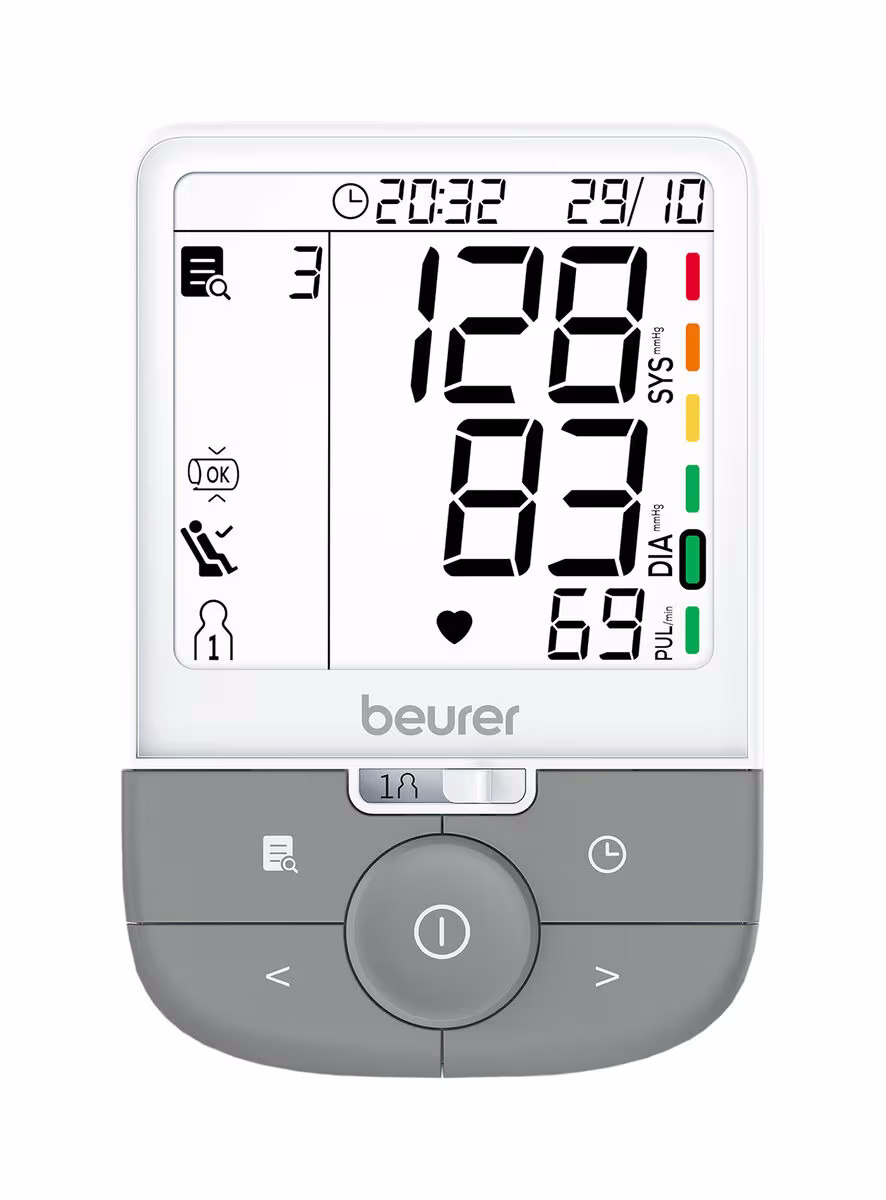 Beurer BM 53 Oberarm Blutdruckmessgerät – Blutdruckmessgerät/Herzfrequenzmessgerät – weiss