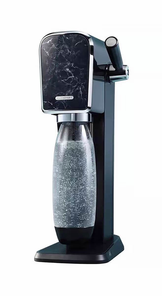 Image of Sodastream ART Black Marmor inkl. 60L CQC Zylinder & 1 Liter "Fuse" Flasche Trinkwassersprudler – schwarz