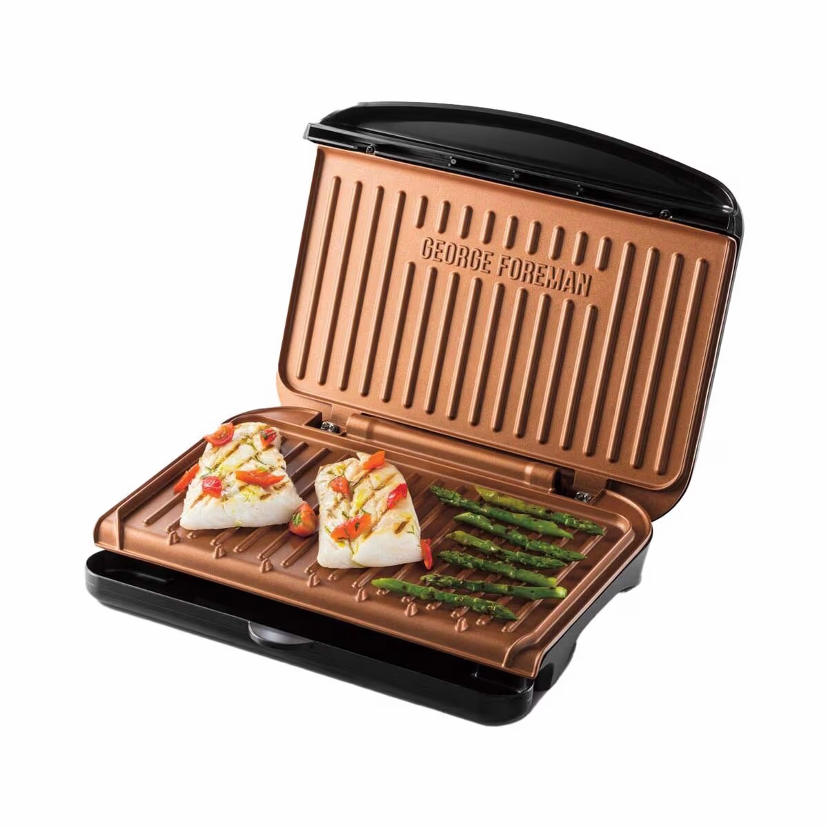 Image of George Foreman 25811-56 Fitnessgrill – Kontaktgrill – schwarz / kupfer