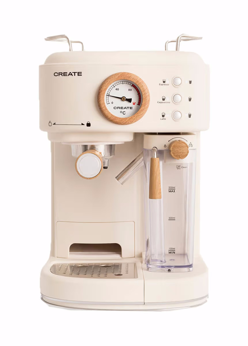 CREATE Thera Matt Pro crema Halbautomatische Espressomaschine – Siebträgermaschine/Espressomaschine – creme