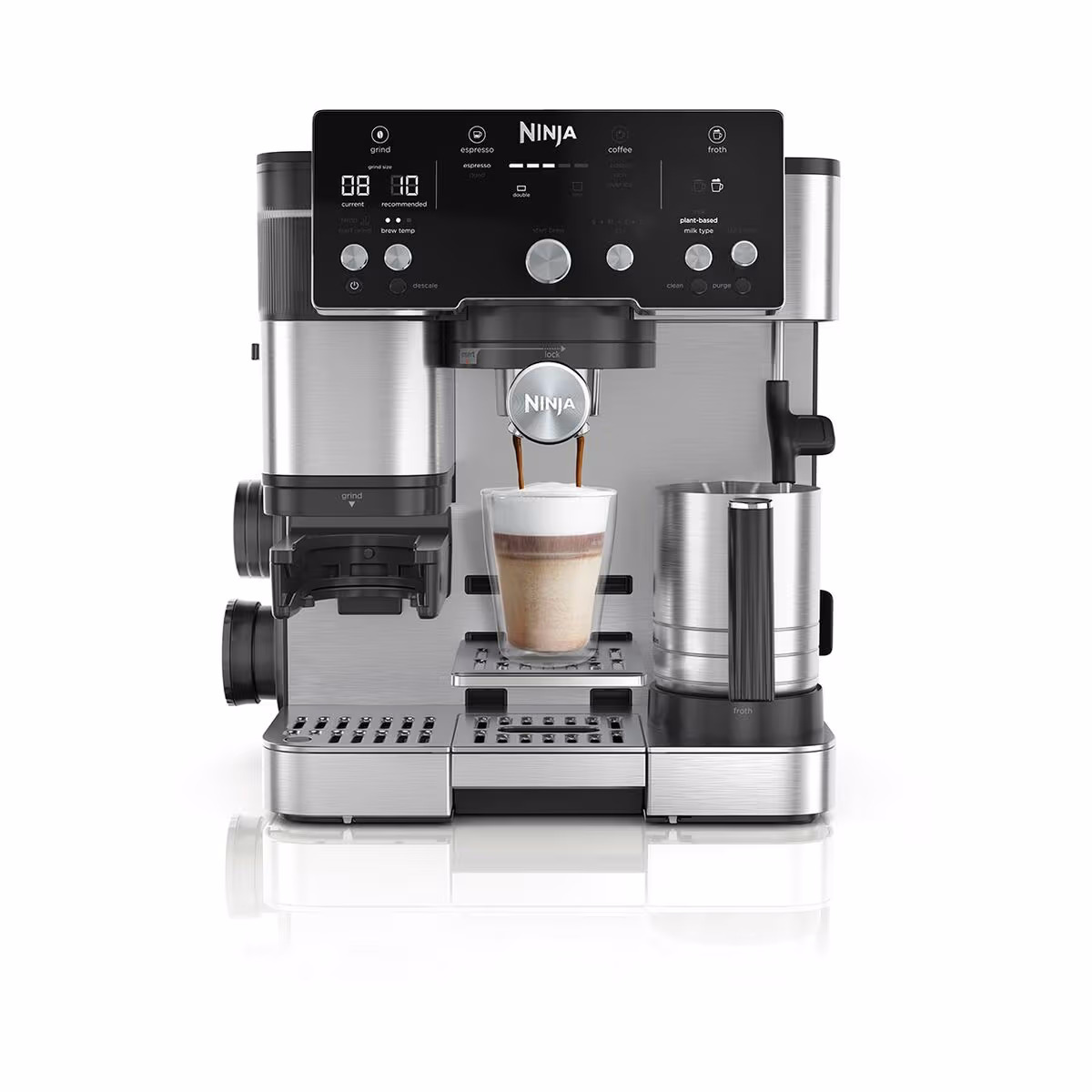 Image of Ninja ES501CH Luxe Café Essential Kaffeemaschine – Siebträgermaschine/Espressomaschine – edelstahl / schwarz