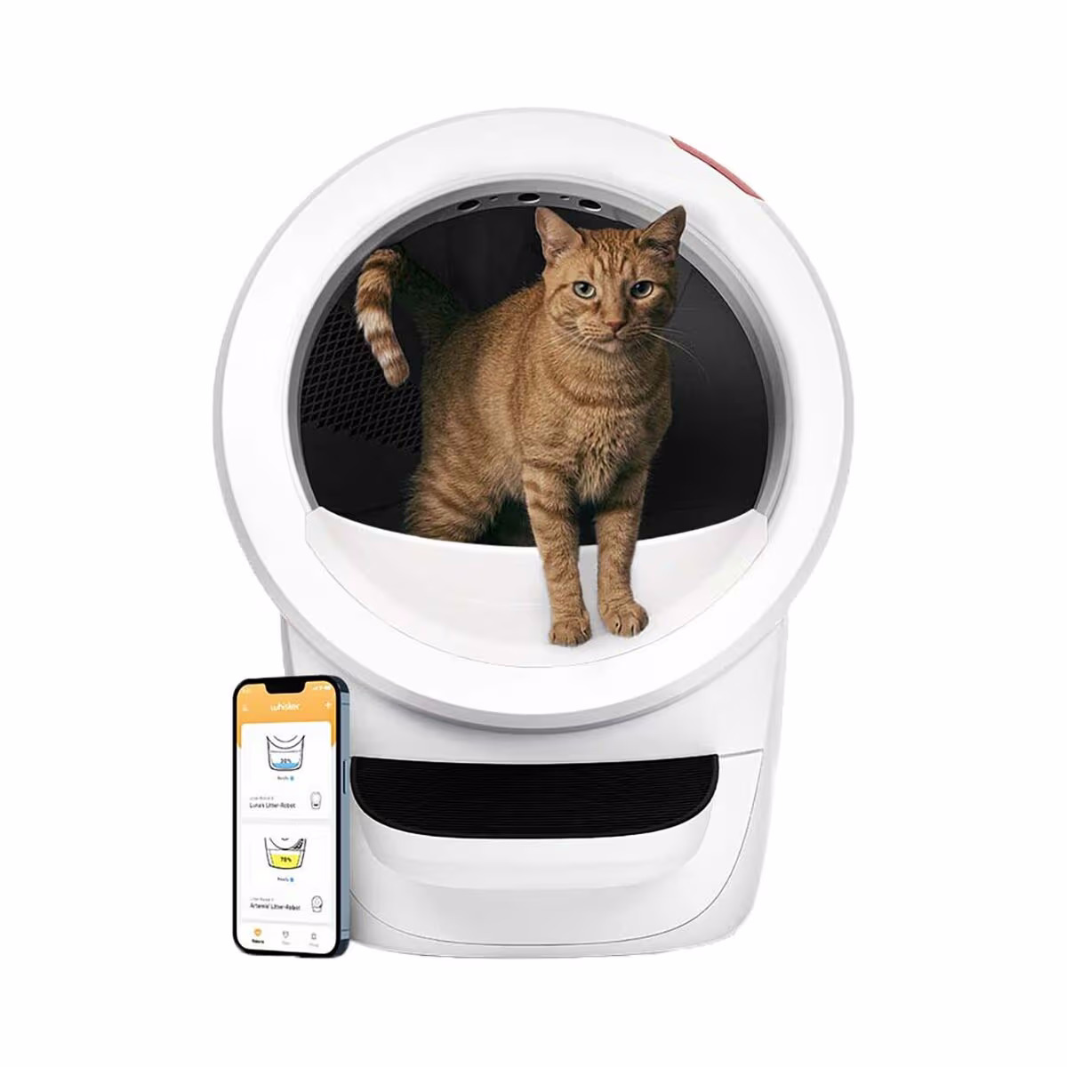 WHISKER Litter-Robot 4 weiss Selbstreinigendes Katzenklo – Tierbedarf