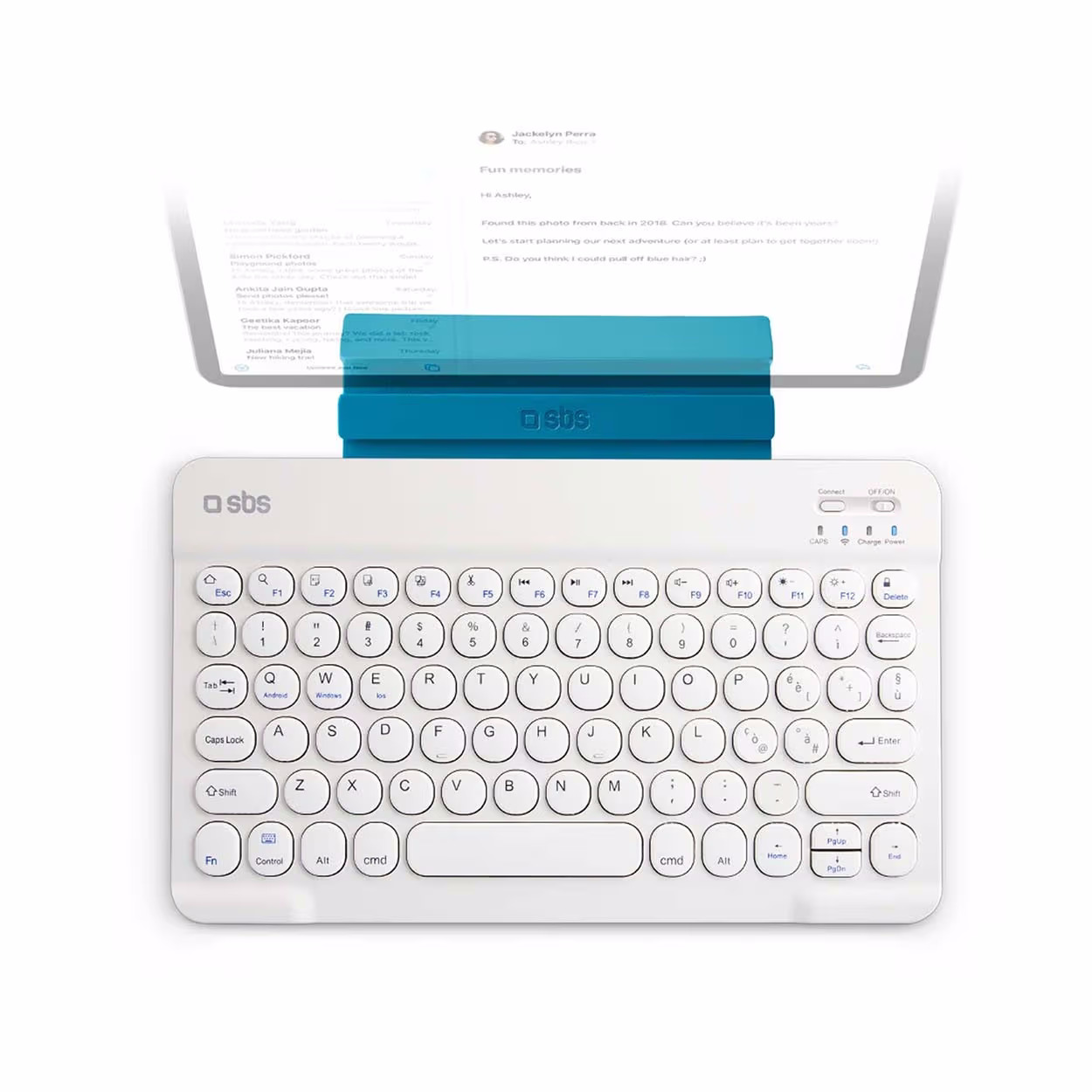 sbs Wireless Keyboard Ultraslim Kabellose Tastatur – Tablet Zubehör/eBook Reader Zubehör – weiss