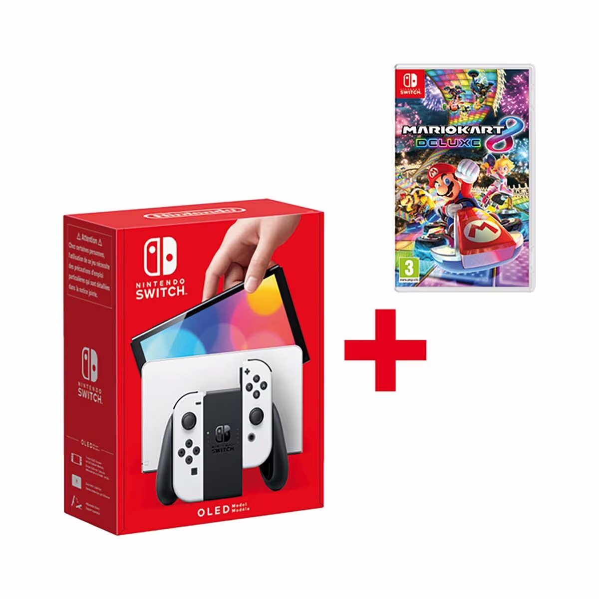 Image of Set Nintendo Switch OLED Weiss +Mario 8