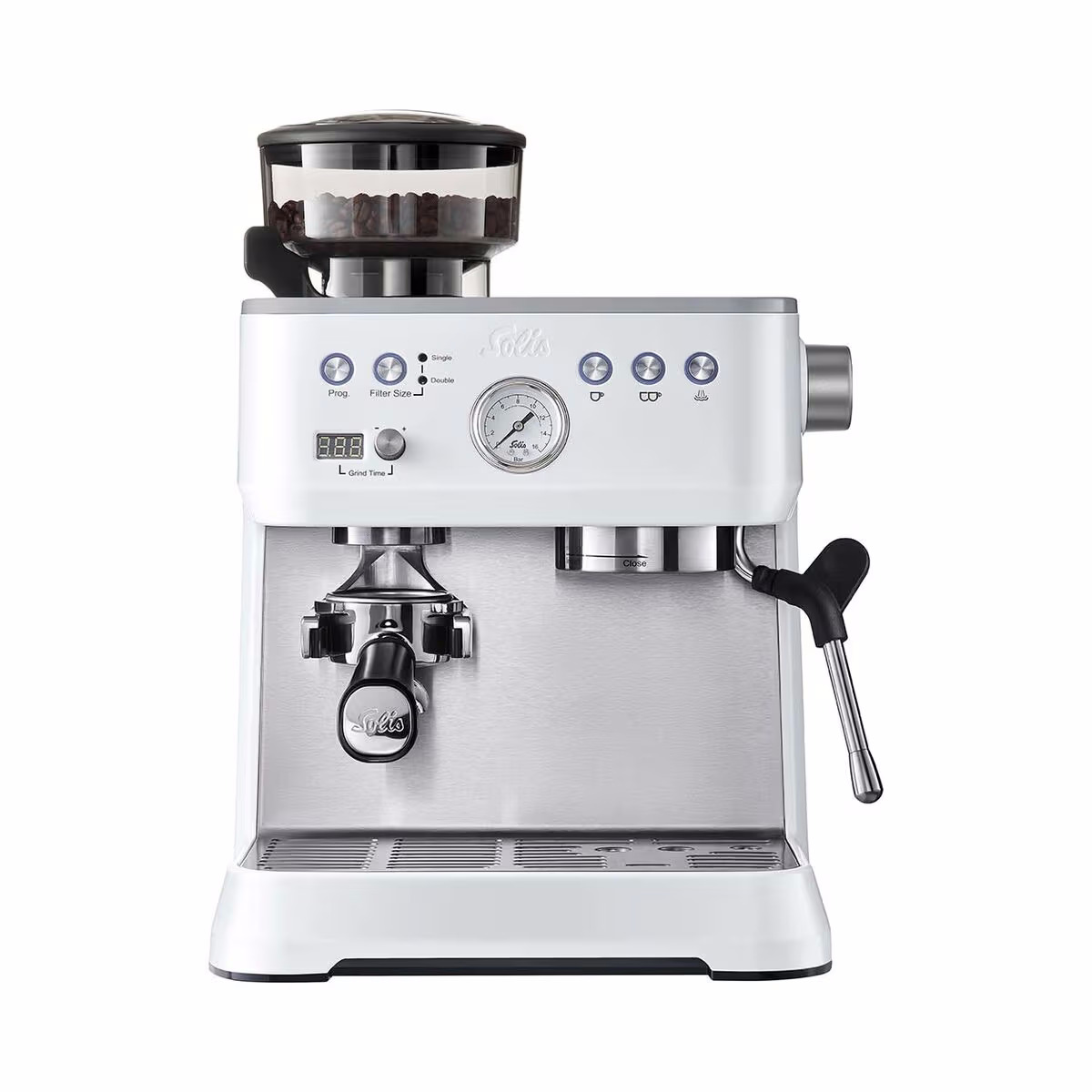 Solis Grind & Infuse Perfetta White Siebträgermaschine – Siebträgermaschine/Espressomaschine – weiss