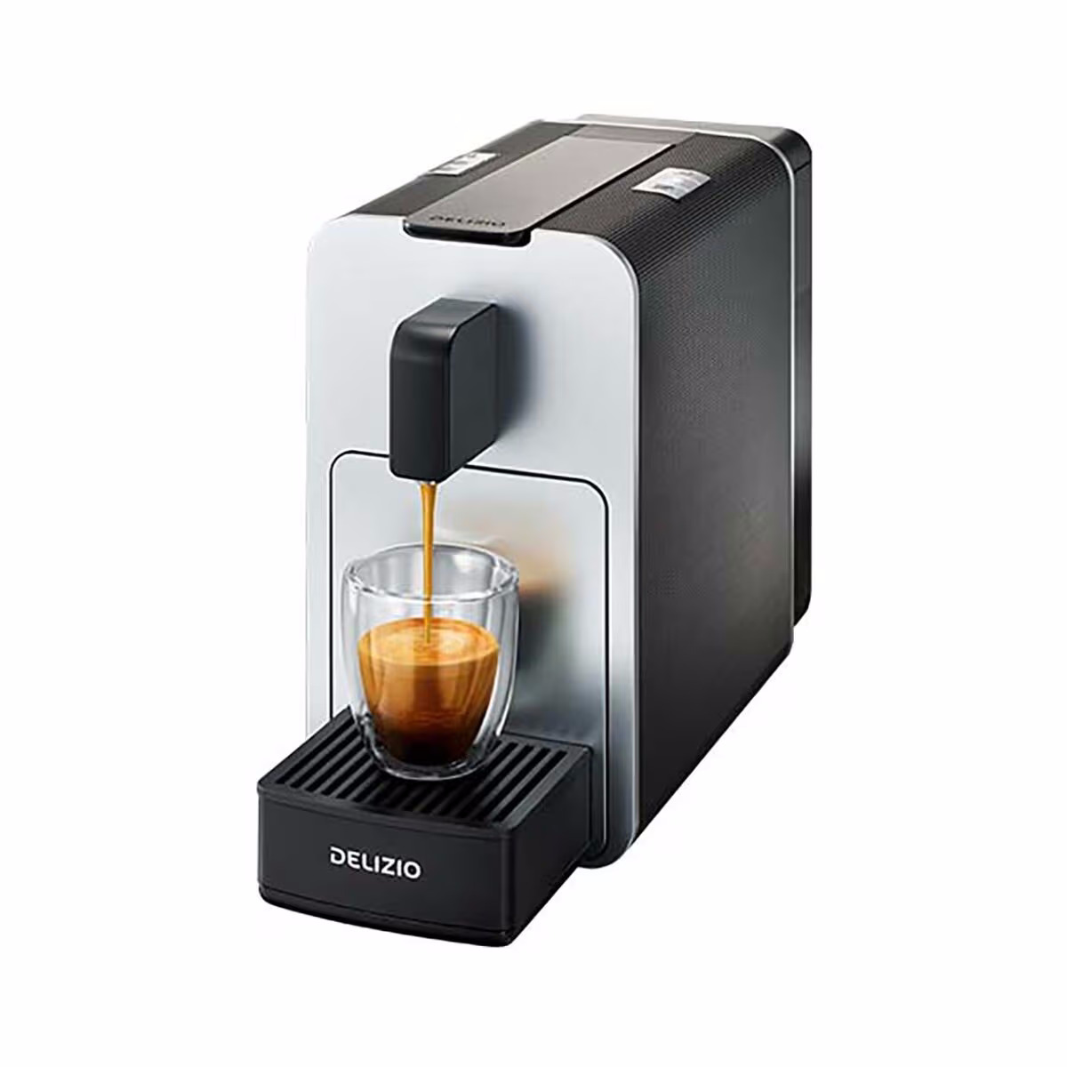 DELIZIO Viva Elegante Silver Portionensystem Delizio – Delizio Maschine/Delizio Kaffeemaschine – schwarz