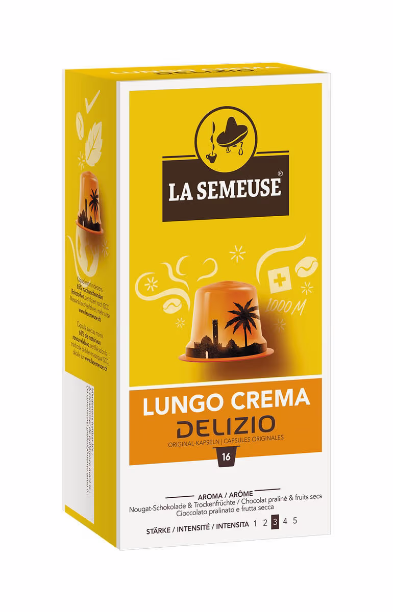 Image of La Semeuse Delizio Lungo Crema 16x Kapseln Kaffeekapseln – Nespresso Kapseln