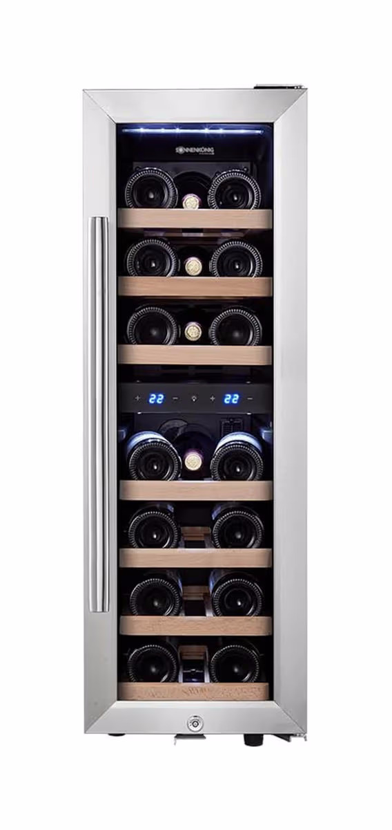 Sonnenkönig Cava 1900 Dual Weinkühlschrank – Weinkühlschrank freistehend – silber