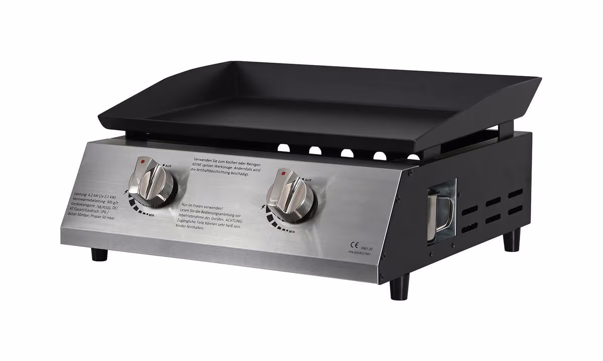 BBQ Dragon Gas Plancha Valencia 2 Brenner Gasgrill – Plancha Grill – schwarz
