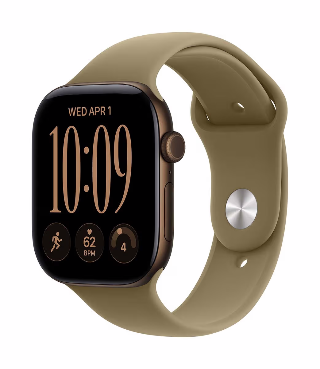 Image of Apple Watch Series 12 GPS + Cellular 46mm Dark Bronze Aluminium Case / Olive Sport Band - S/M Apple Watch 12