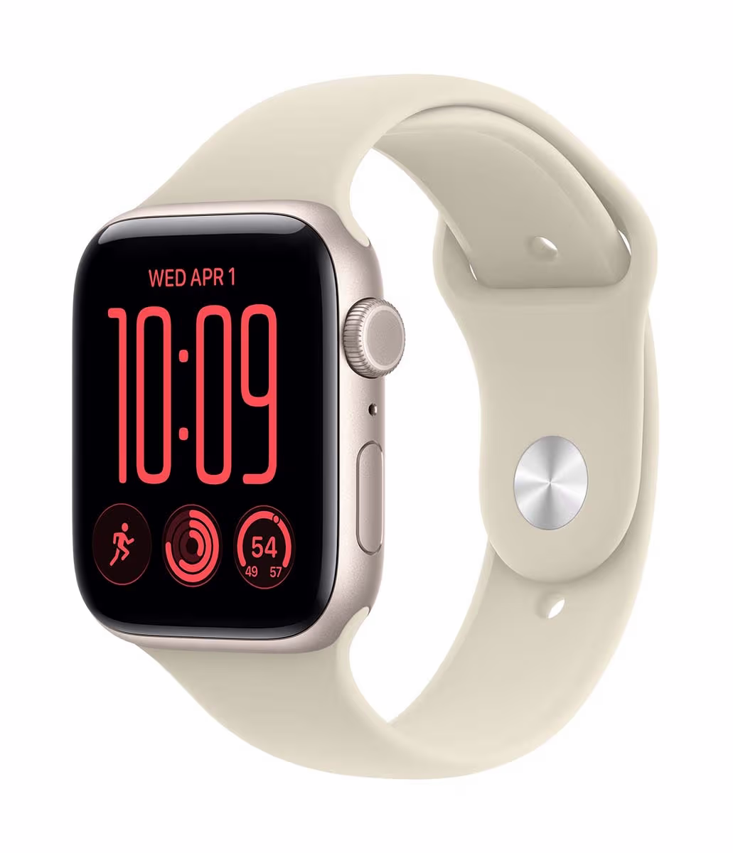 Image of Apple Watch SE 3 GPS + Cellular 44mm Starlight Aluminium Case / Sand Sport Band - S/M