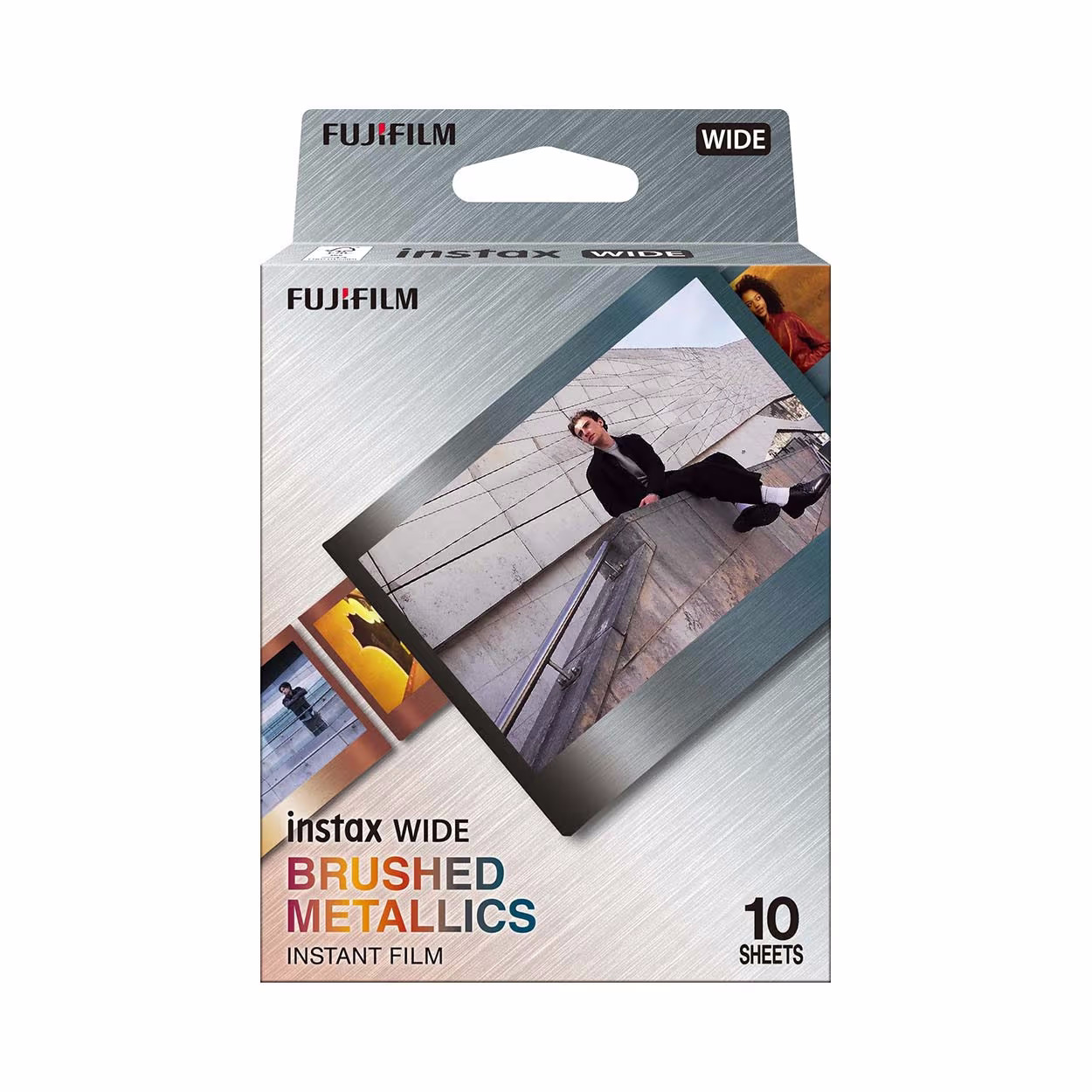Fujifilm Instax Wide 10 Blatt Brushed Metallics Film Sofort-Bild – Sofortbildkamera/Polaroid Kamera – chrom