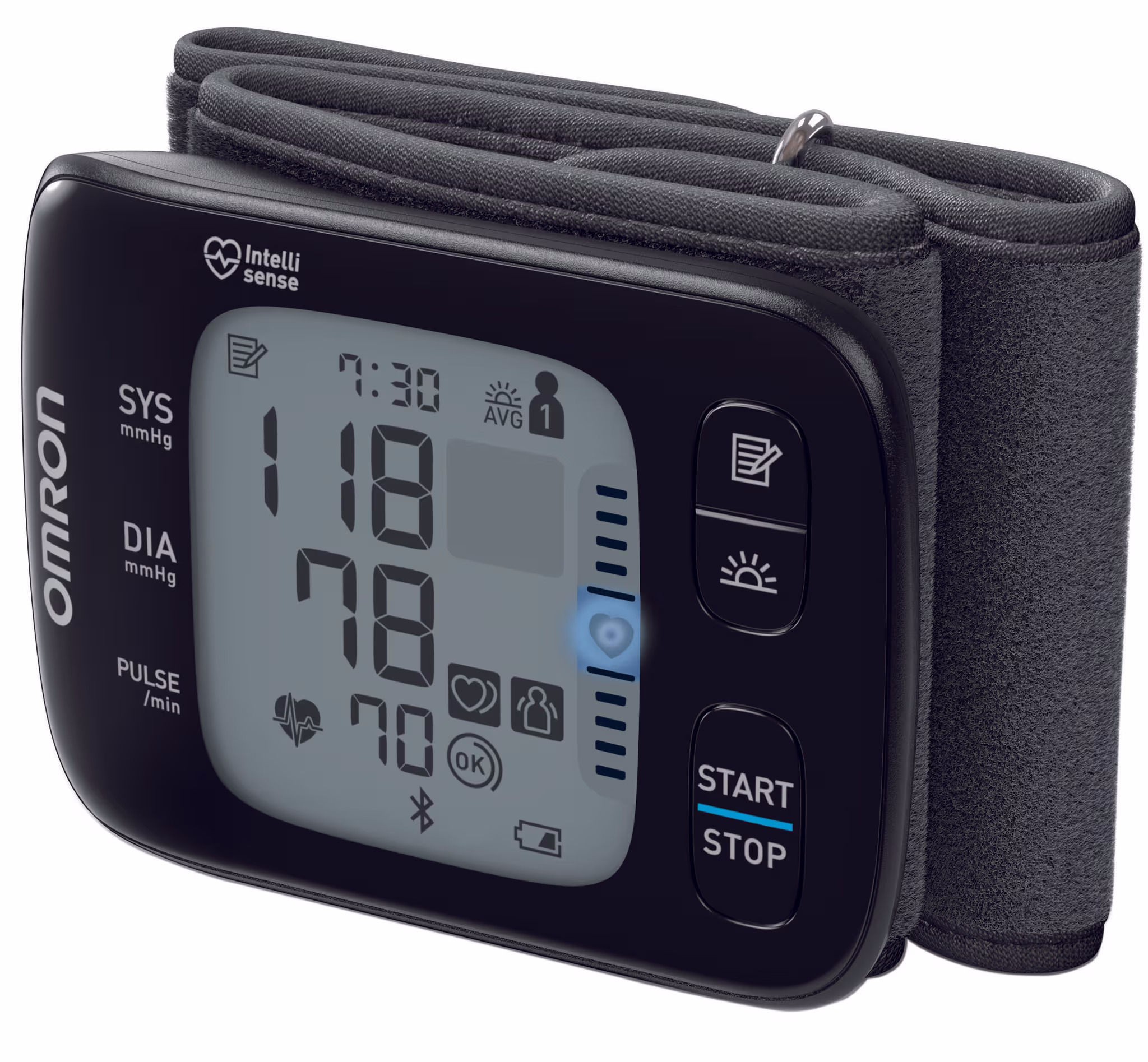 OMRON RS7 Blutdruckmessgerät – Blutdruckmessgerät/Herzfrequenzmessgerät – schwarz