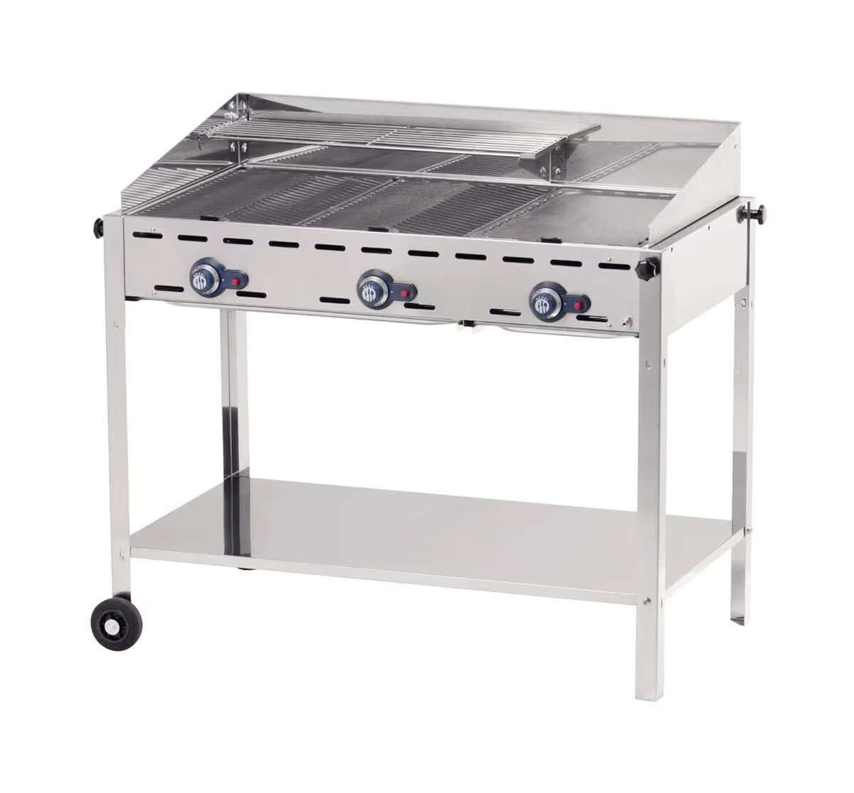 Hendi Gastro-Grill Gas Green Fire 3 Brenner Gastro-Gas Grill – Gastro Grill/Griddleplatte – edelstahl