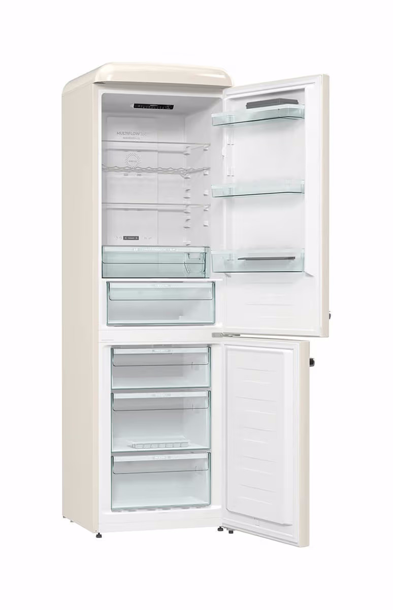 Sibir Oldtimer OTN32010 CH Champagne Kühlschrank mit Gefrierfach freistehend – champagner