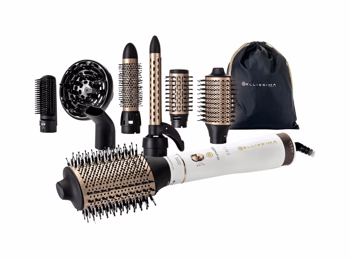 Bellissima Air Wonder 8 in 1 Warmluftbürste – Hairstyler/Multistyler – gold