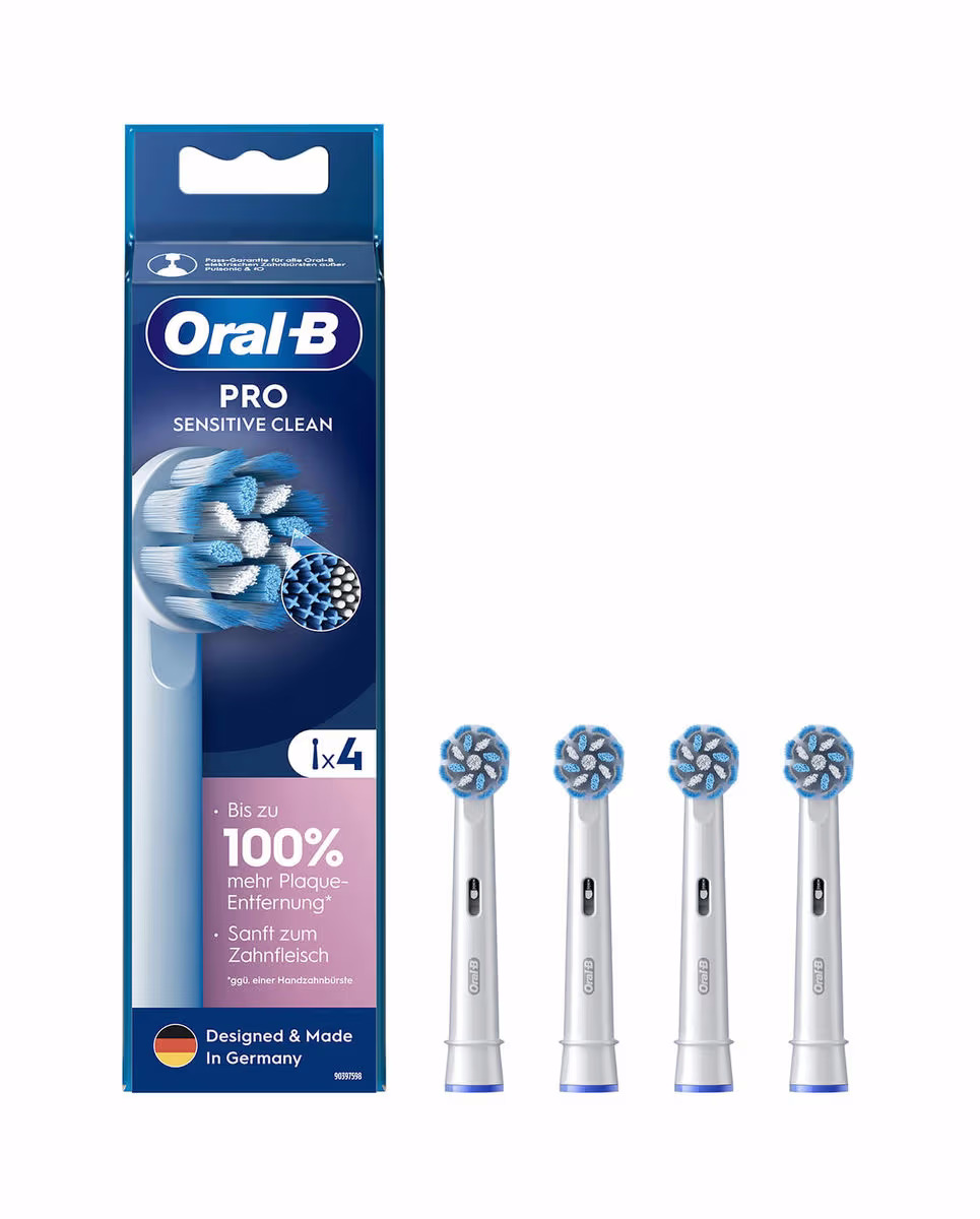 Oral-B Pro Sensitive Clean 4St Ersatzzahnbürsten – Ersatzbürste/Zahnpflege Zubehör – weiss