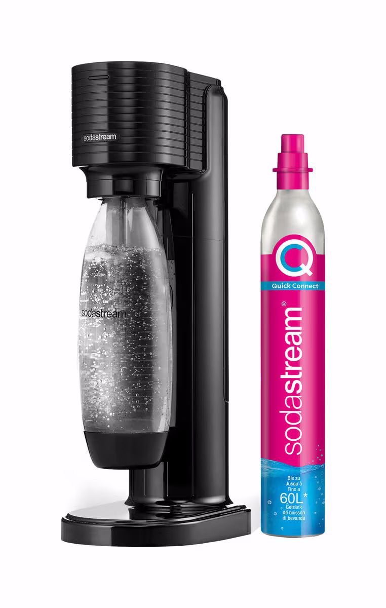 Image of Sodastream GAIA schwarz inkl. 60 L CQC Zylinder & 1 L Fuse Flasche Trinkwassersprudler