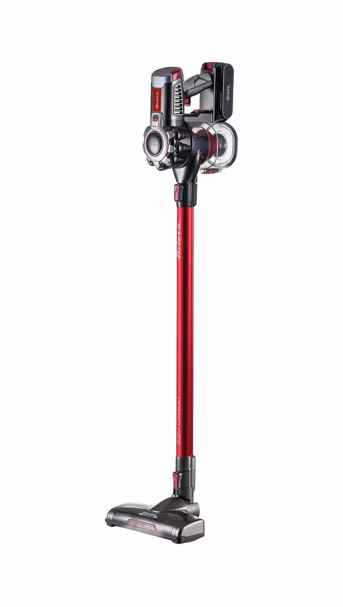 Ariete STAUBSAGER KABELLOS, HEPA FILTER 1L, 22.2V, 120W Elektrobesen und Staubsauger – Akku Staubsauger/Besenstaubsauger – rot / grau