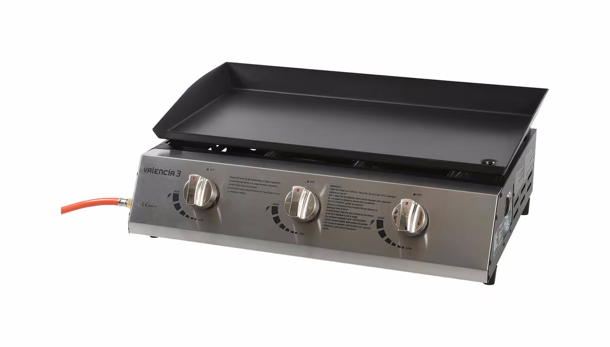 BBQ Dragon Gas Plancha Valencia 3 Brenner Gasgrill – Plancha Grill – schwarz