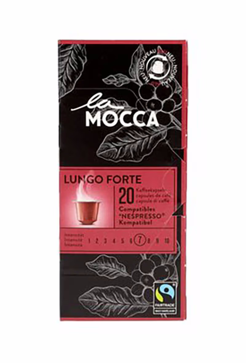 Image of La Mocca Lungo forte Kaffeeportionen – Nespresso Kapseln