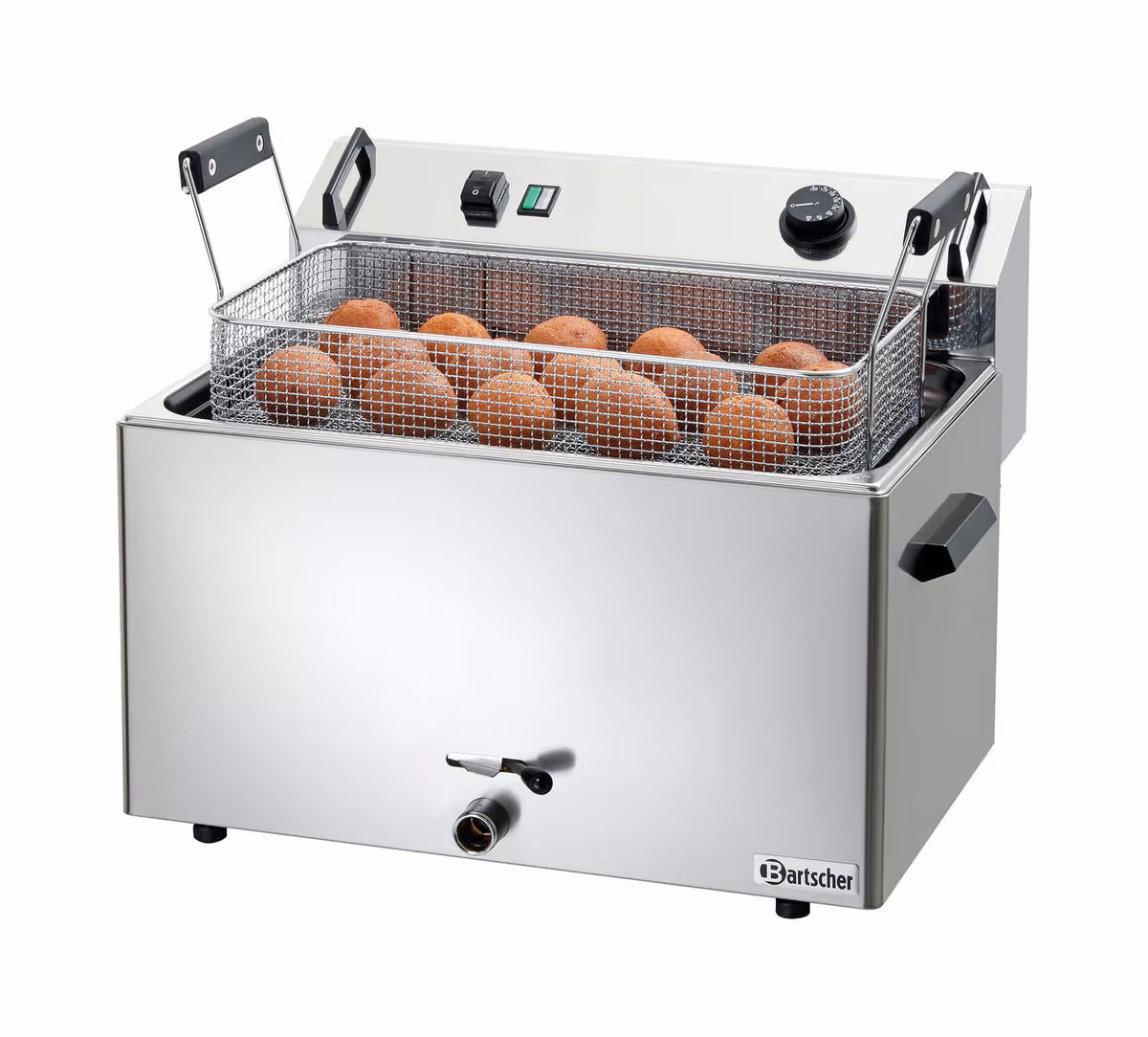 Bartscher Elektro-Backwarenfritteuse BF16E Gastro Fritteuse – Gastro Friteuse – silber