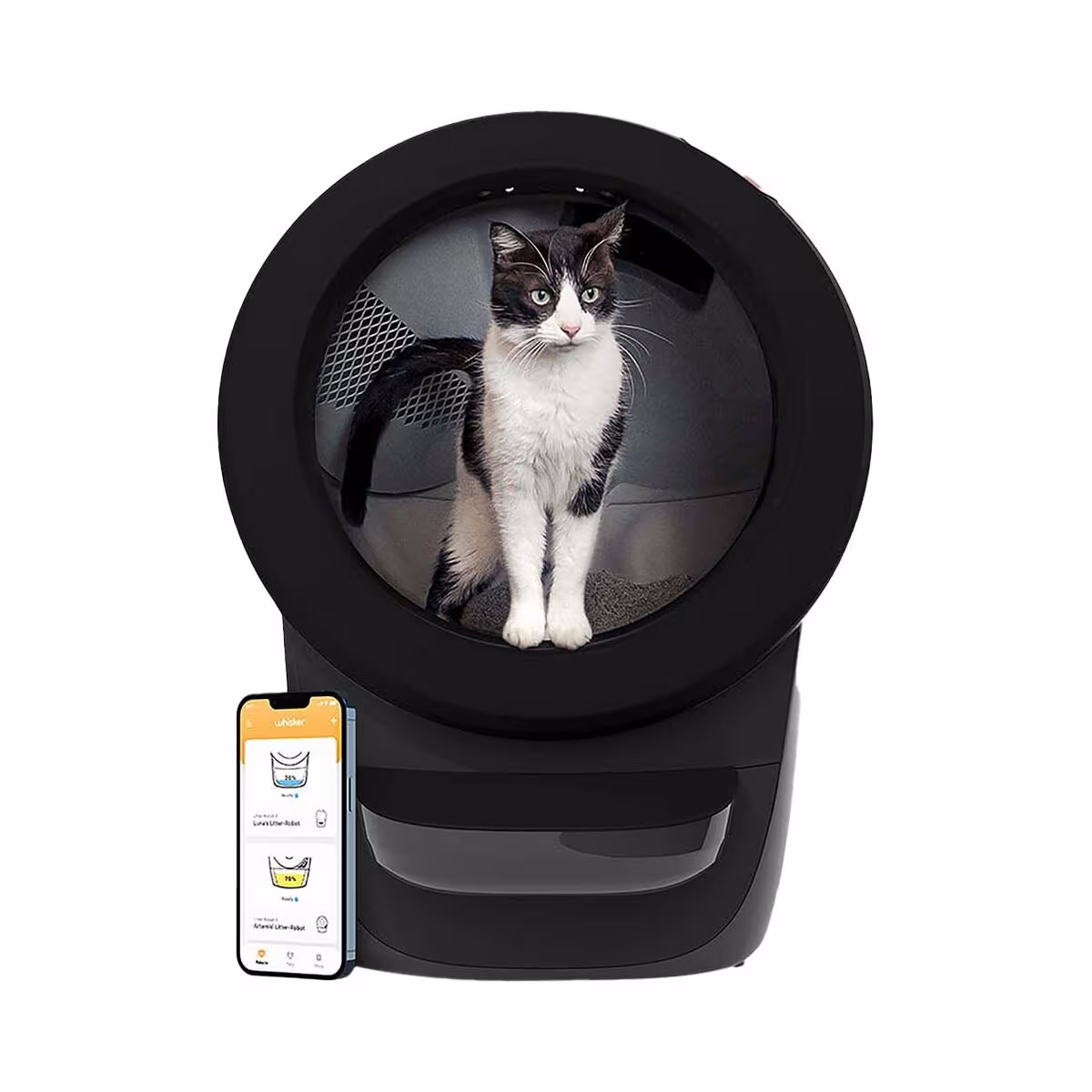 WHISKER Litter-Robot 4 schwarz Selbstreinigendes Katzenklo – Tierbedarf