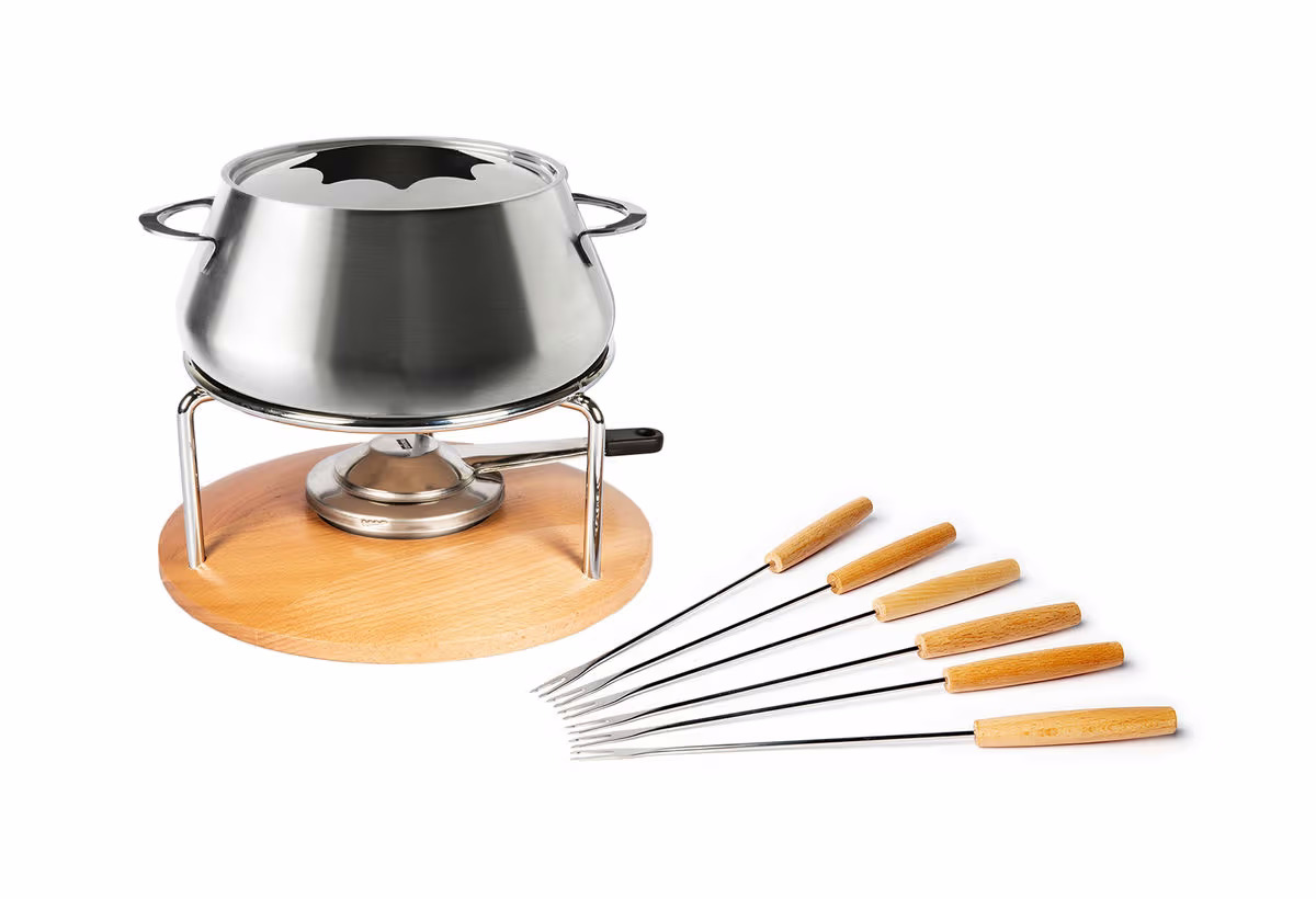 Stöckli Fonduegarnitur Säntis, 20cm – Fondue Set – edelstahl