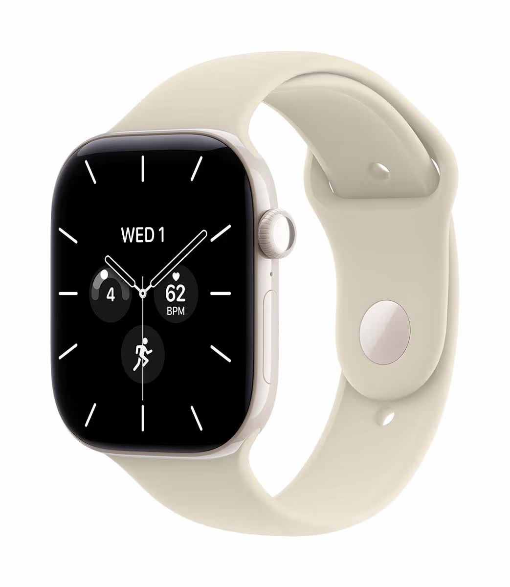 Image of Apple Watch Series 12 GPS + Cellular 46mm Pearl White Ceramic Case / Sand Sport Band - M/L Apple Watch 12