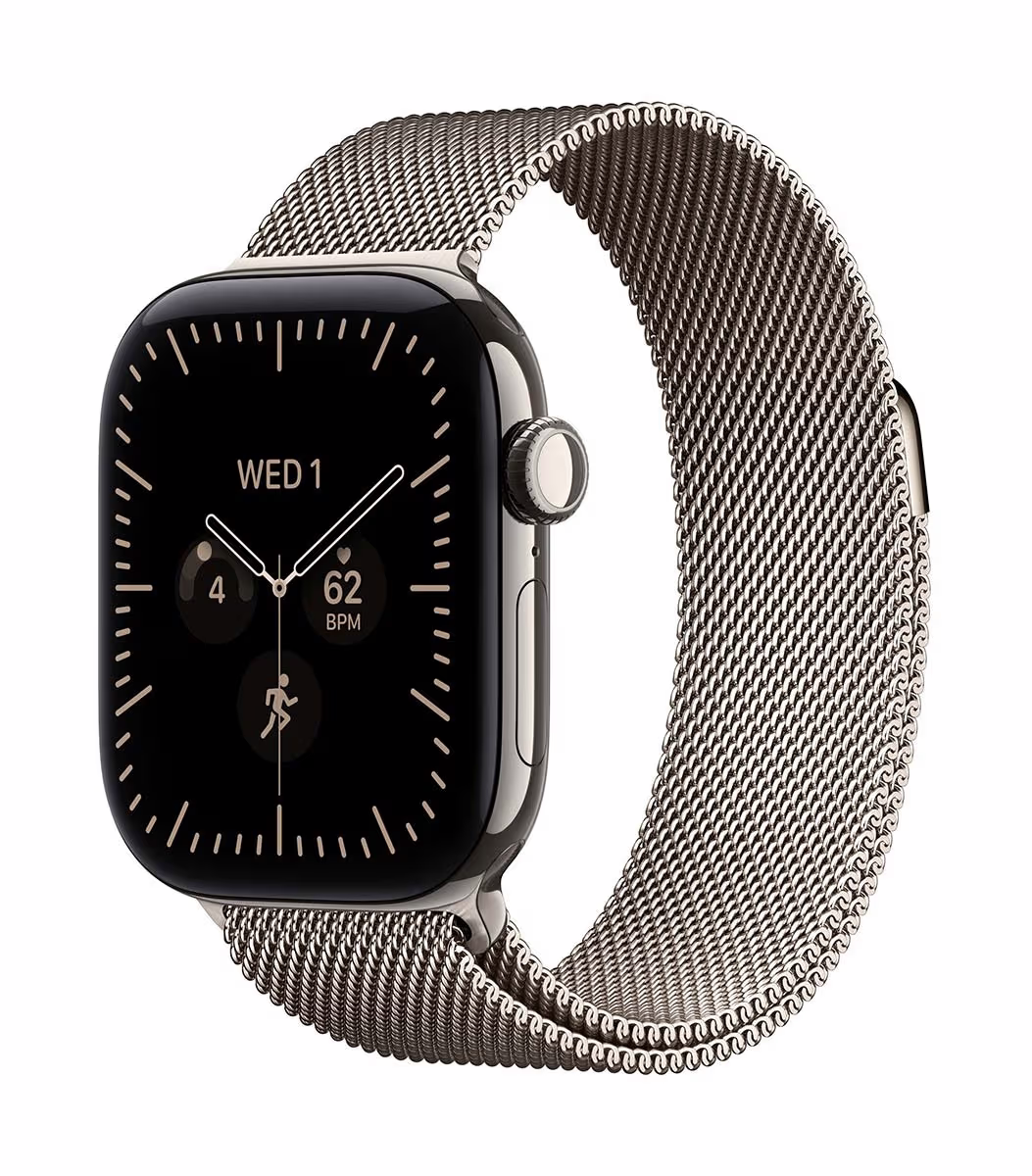 Image of Apple Watch Series 12 GPS + Cellular 42mm Natural Titanium Case / Natural Milanese Loop Apple Watch 12