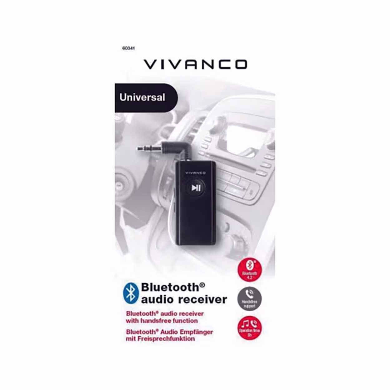 Image of Vivanco Audio Empfänger Bluetooth BT Audio Receiver – Keyfinder/Selfie Stick/Gadgets